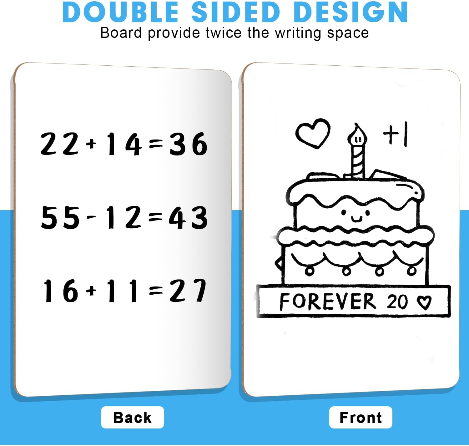 Detalle 2 de PANDRI BOARD+ERASE SET Double-Sided Dry Erase Boards, 6-Pack, 12.5 x 9 Inch