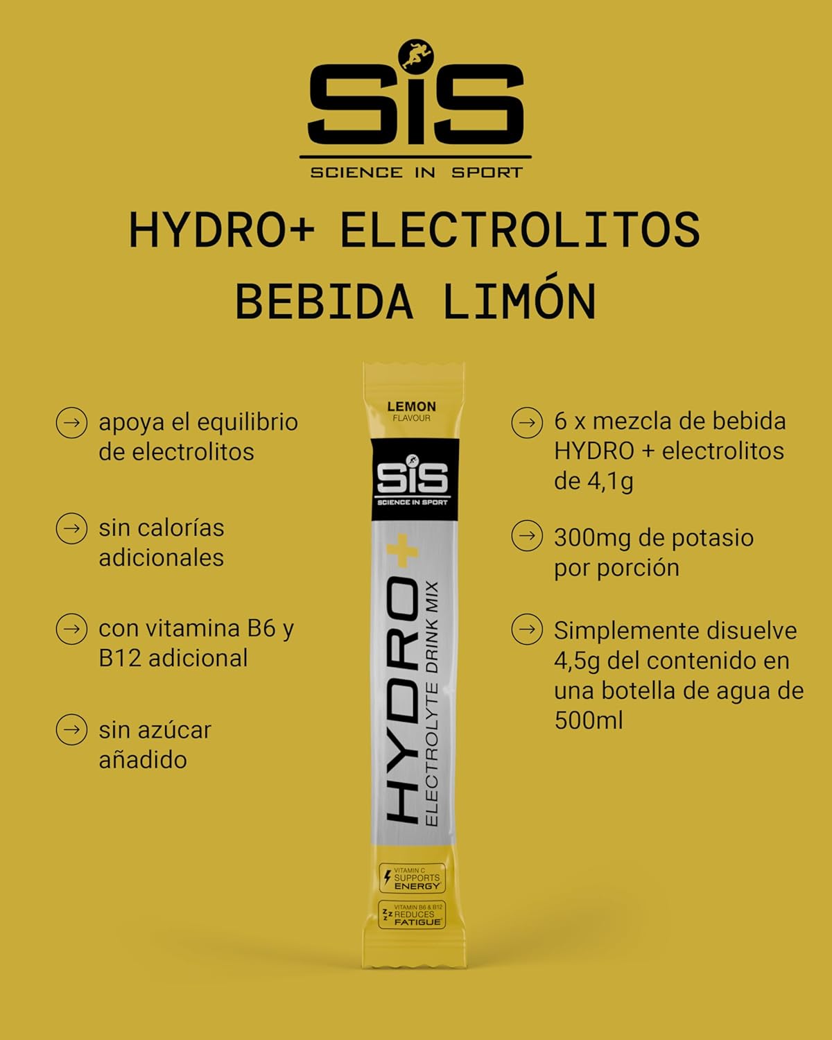 Thumbnail 1 de Science in Sport HYDRO+ Limón 🍋 - Bebida deportiva con electrolitos y Vitamina C