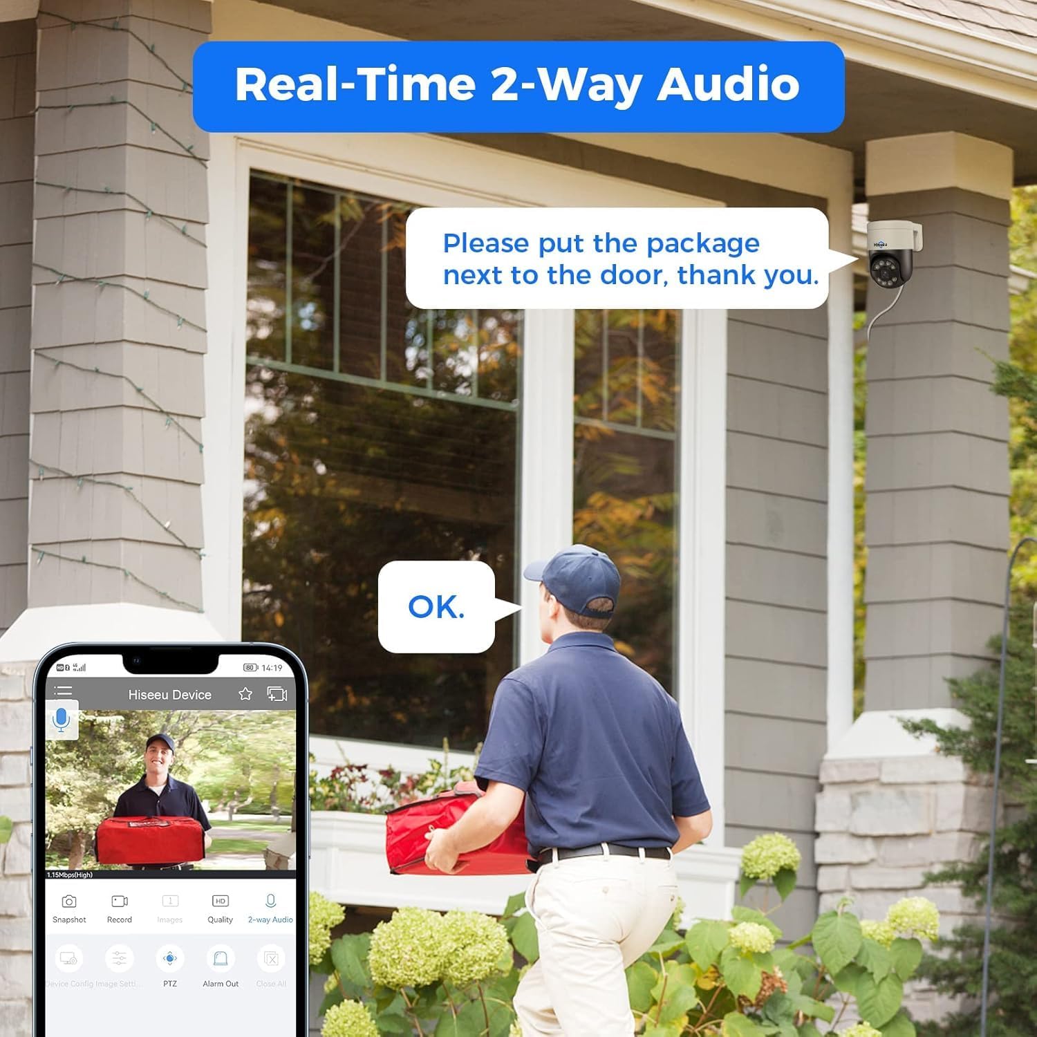 Thumbnail 4 de Hiseeu 4K PoE Security Camera System with 8x 5MP PTZ Cameras and Human Tracking