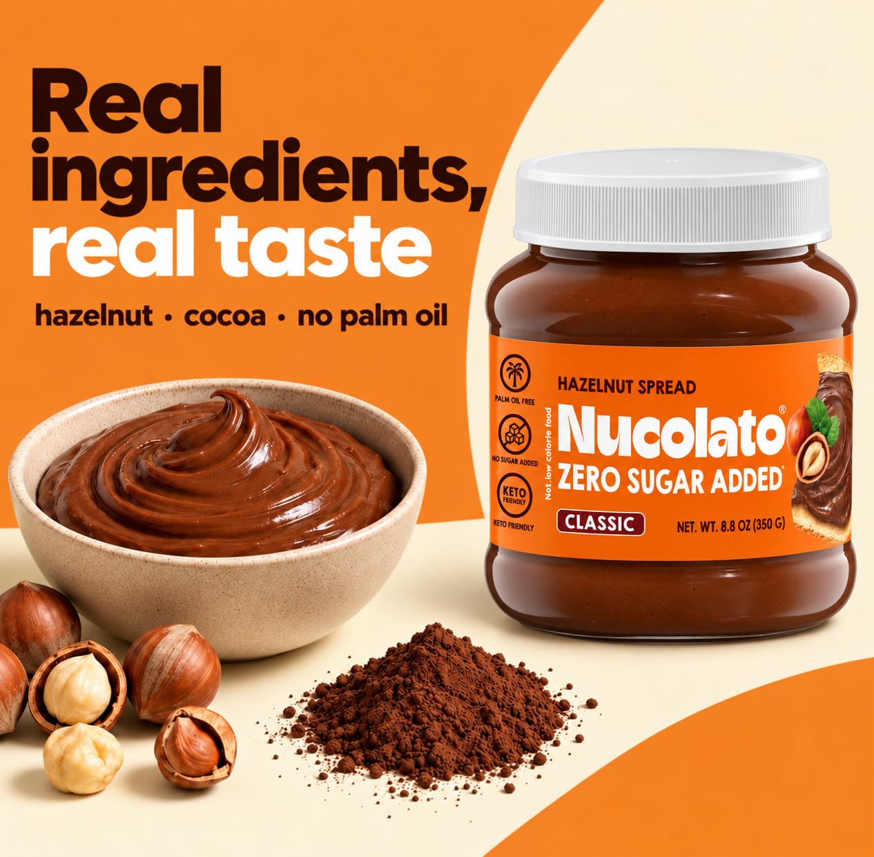 Thumbnail 2 de Nucolato J2-AKT2-H2I0 Hazelnut Spread, Classic, 12.3 oz