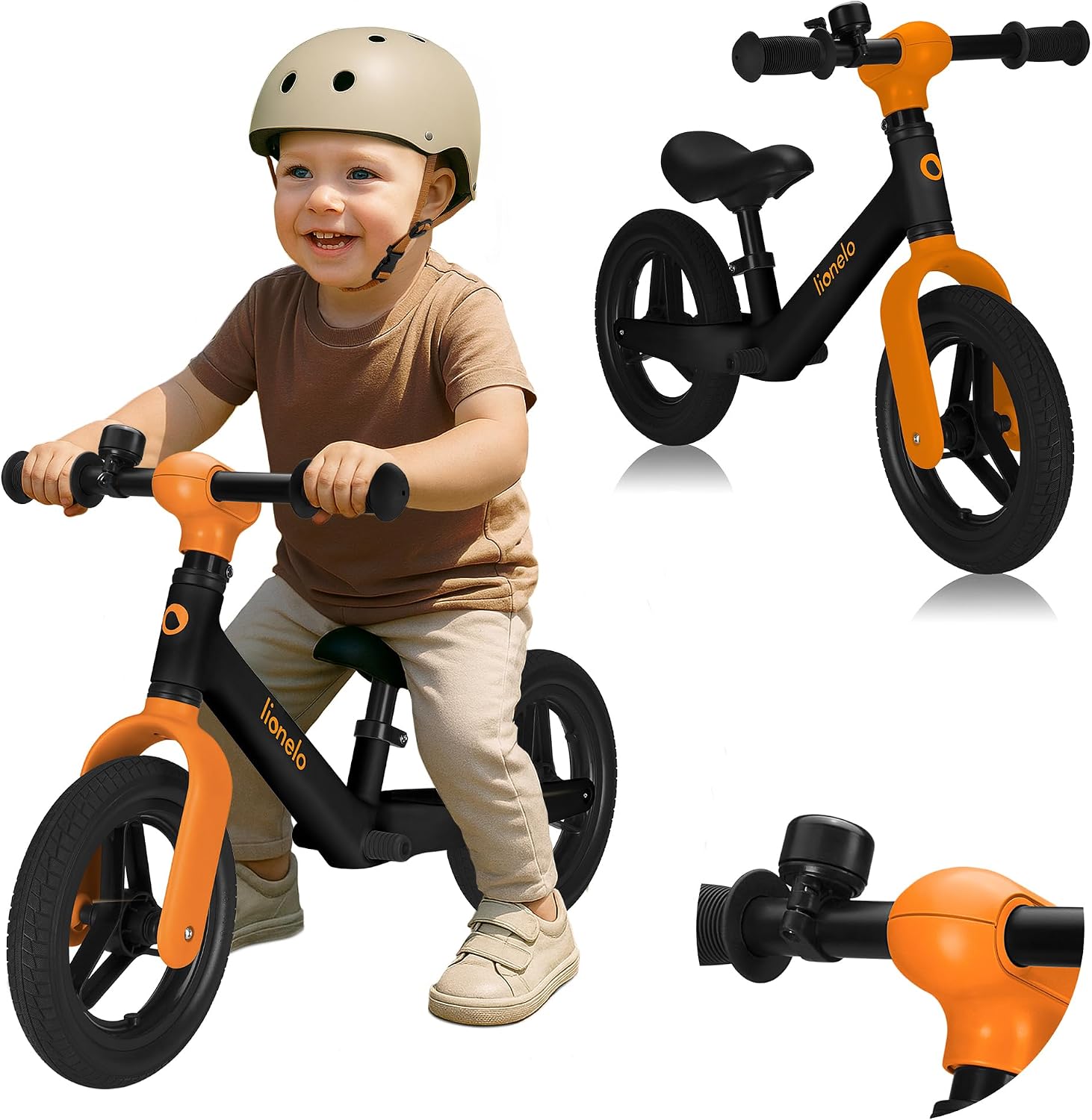 Detalle de Lionelo Toni: Bicicletta senza pedali per bambini 18 mesi–30 kg, ruote PU 25 cm