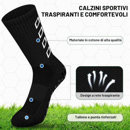 Detalle de Calze antiscivolo ENONEO Calcio Uomo 37-45 – Calzini Grip Socks per Football e Running