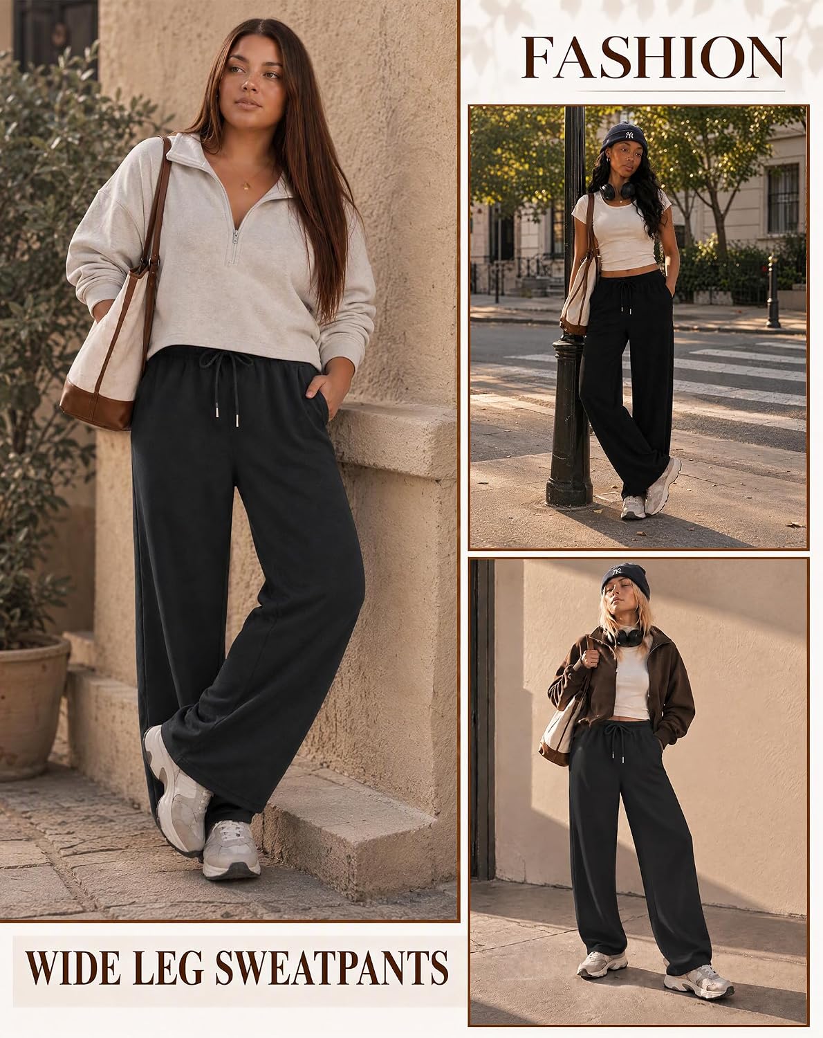 Thumbnail 6 de JEKAOYI Women's Wide-Leg Sweatpants, High-Waisted with Drawstring and Pockets