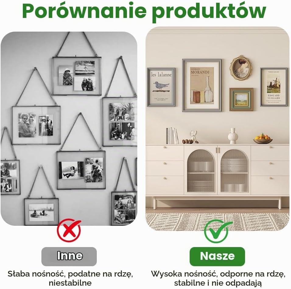 Detalle 2 de Ainiv aluminiowy wieszak francuski Z 30 cm, srebrny, nośność do 36 kg