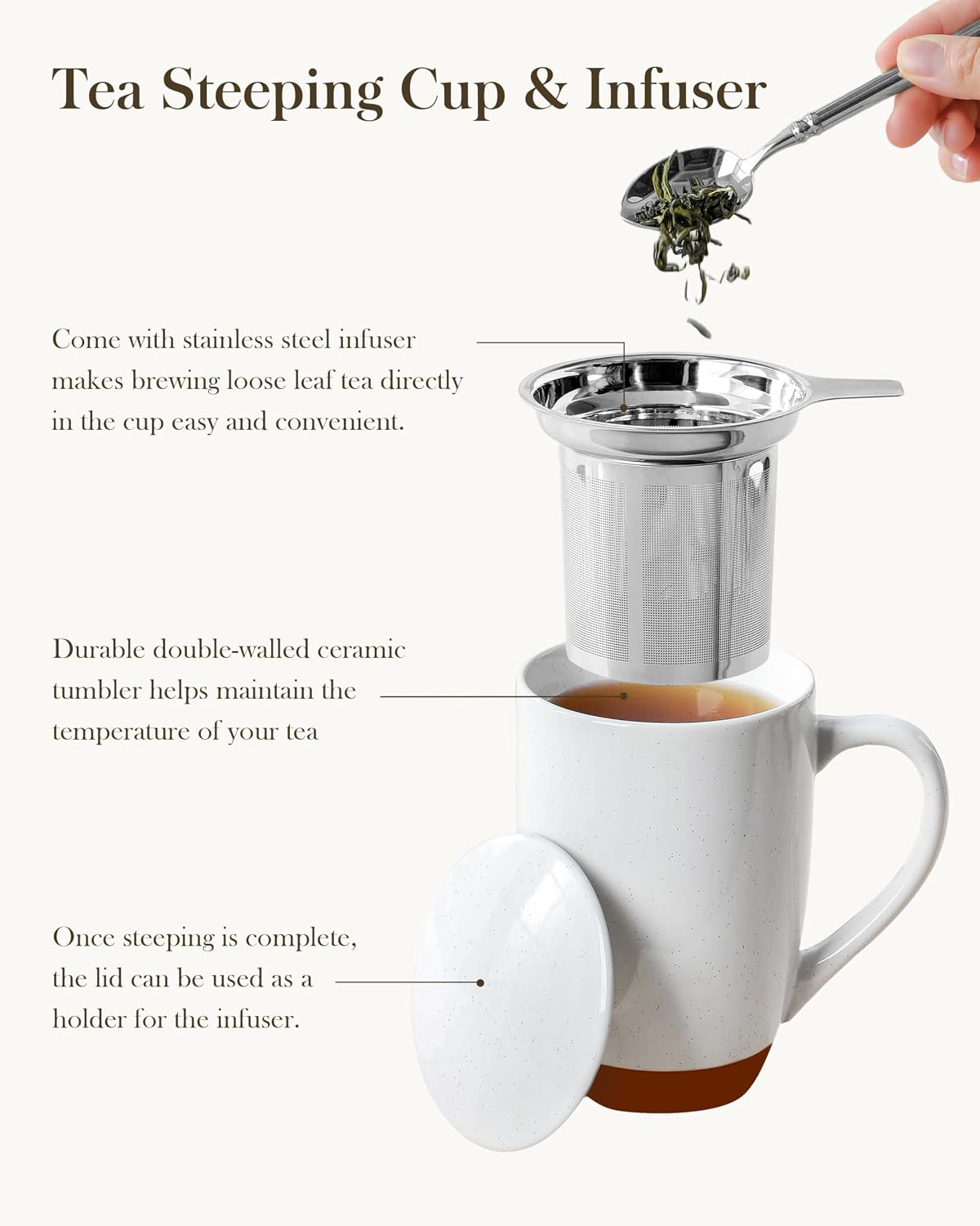 Detalle 1 de MALACASA Ceramic Tea Mug, 18 oz