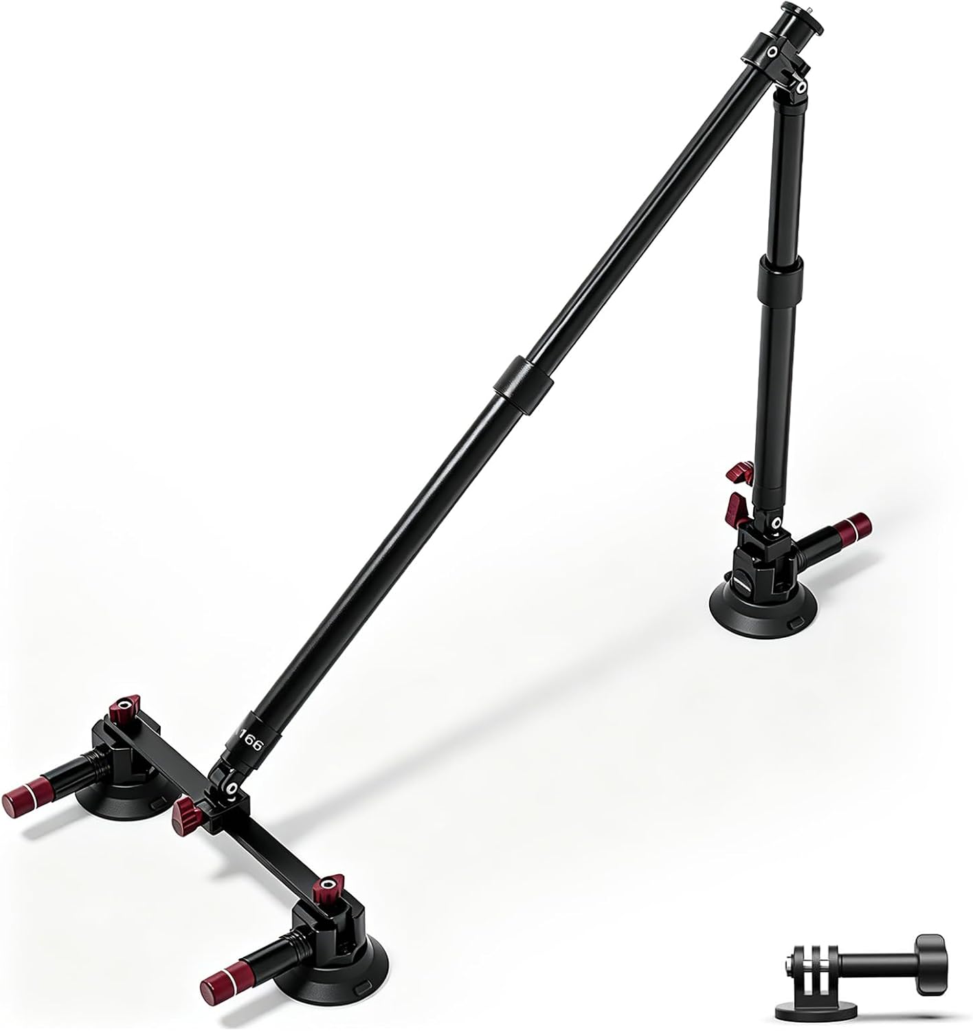Detalle de NEEWER Triple Suction Cup Car Mount Kit with 24" Aluminum Poles (CA166) for GoPro, DJI, Insta360