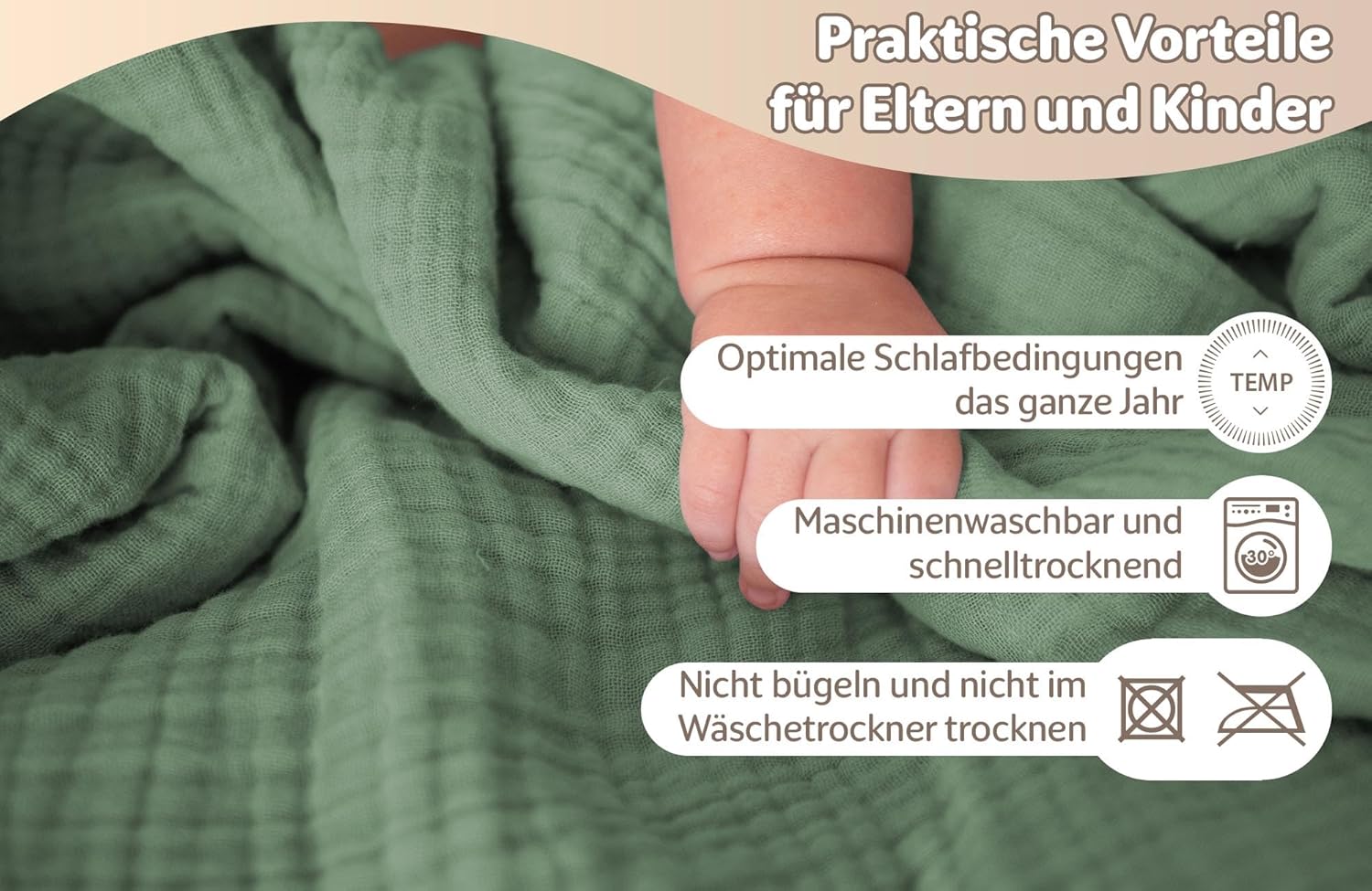 Thumbnail 4 de Parure de lit enfant en mousseline Totsy Baby 100x135 cm (housse de couette + taie) certifiée Oeko-Tex