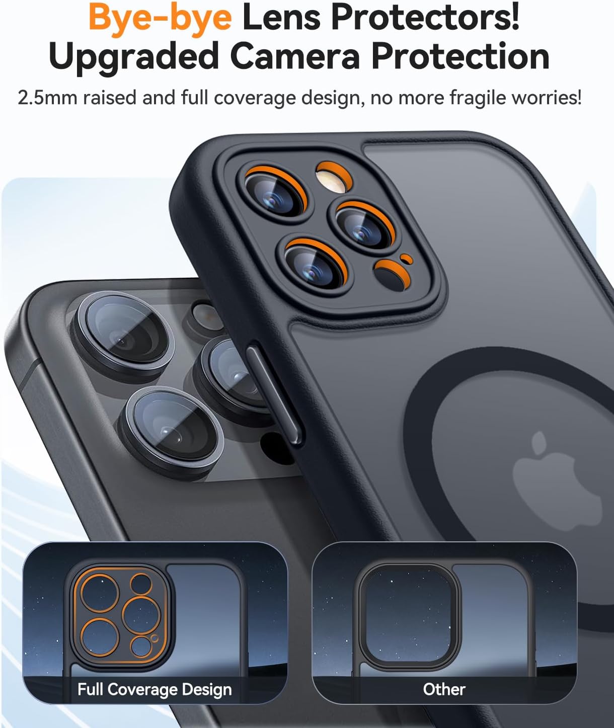 Detalle de CANSHN Magnetica Cover per iPhone 12 Pro (6.1'') – Protezione fotocamera integrata, cover traslucida opaca e antiurto