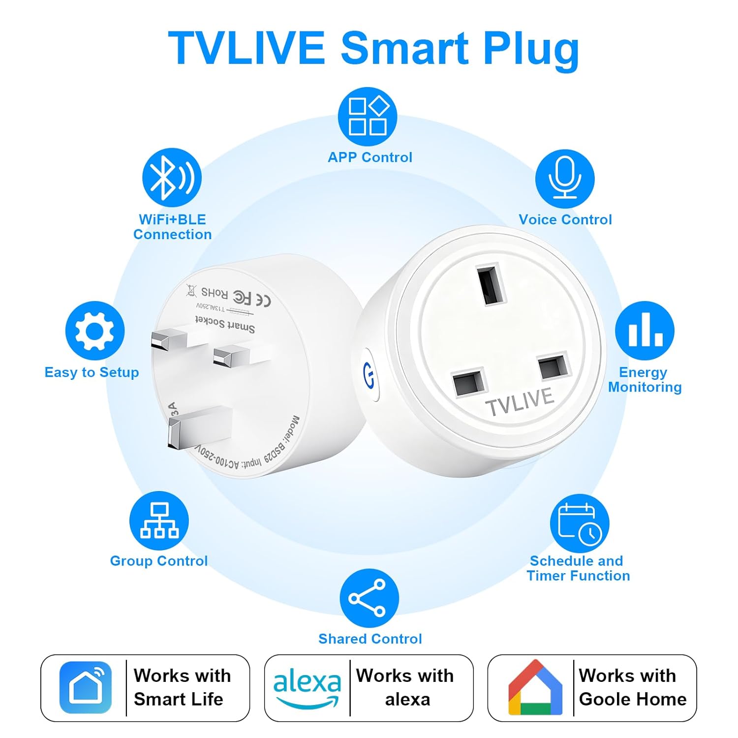 Thumbnail 1 de Smart Plug 13A Wi‑Fi with Energy Monitoring and Timer 🔌