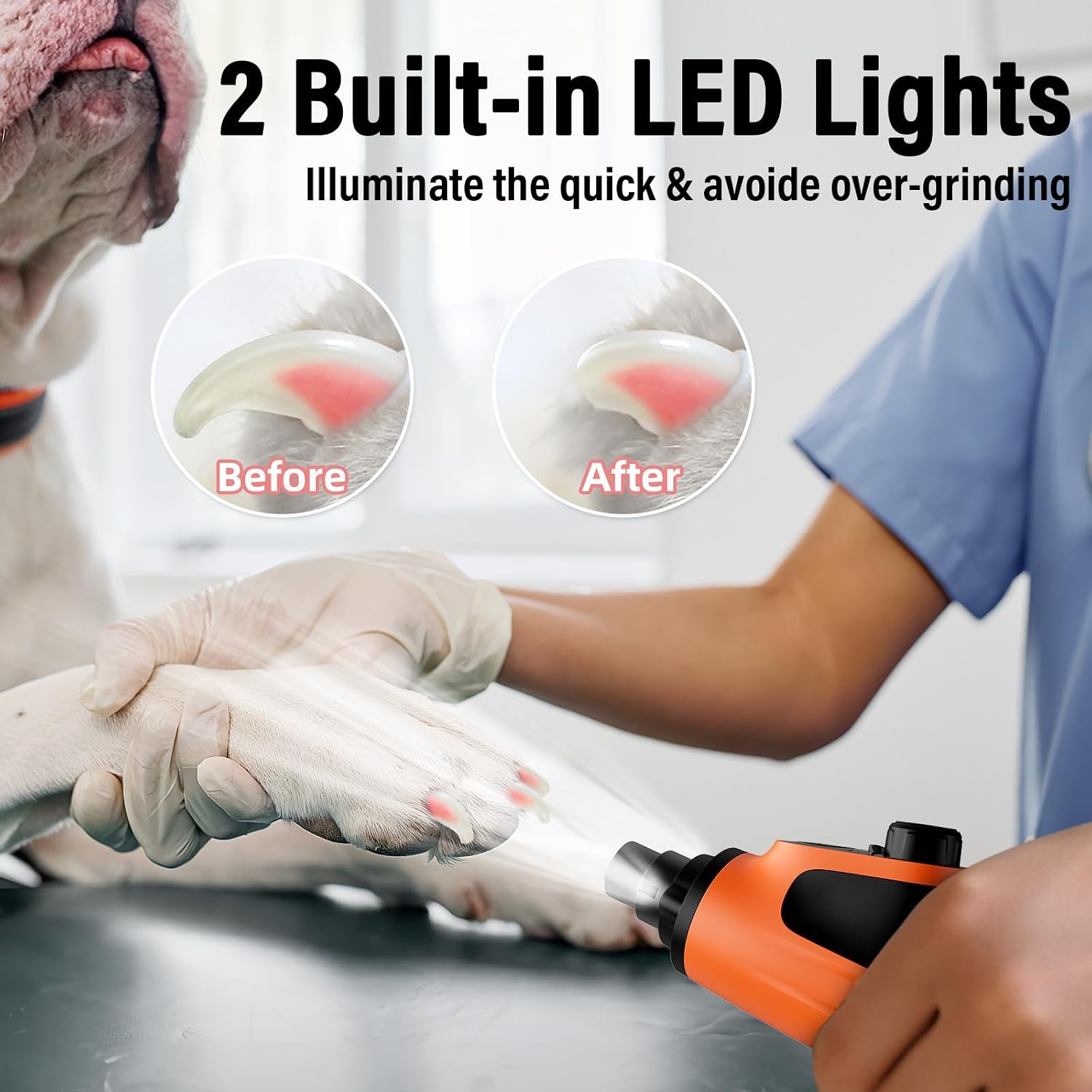 Thumbnail 4 de Casfuy Smarter Krallenschleifer für Hunde – 6-Gang, 2000 mAh Akku, LED-Beleuchtung, leise und wiederaufladbar