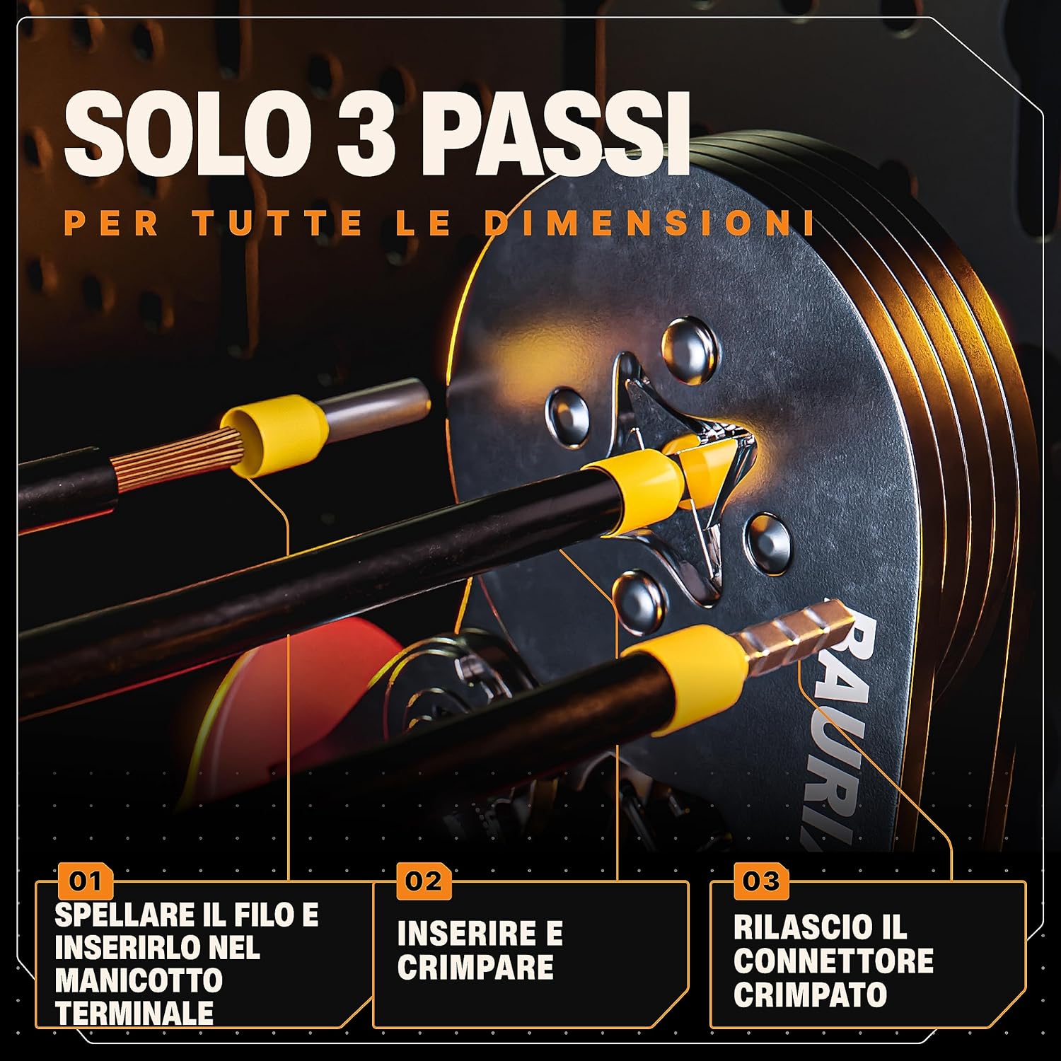 Thumbnail 2 de BAURIX PERSEUS: Pinza crimpatrice autoregolante con 1800 puntalini per cavi 0,25–10 mm²