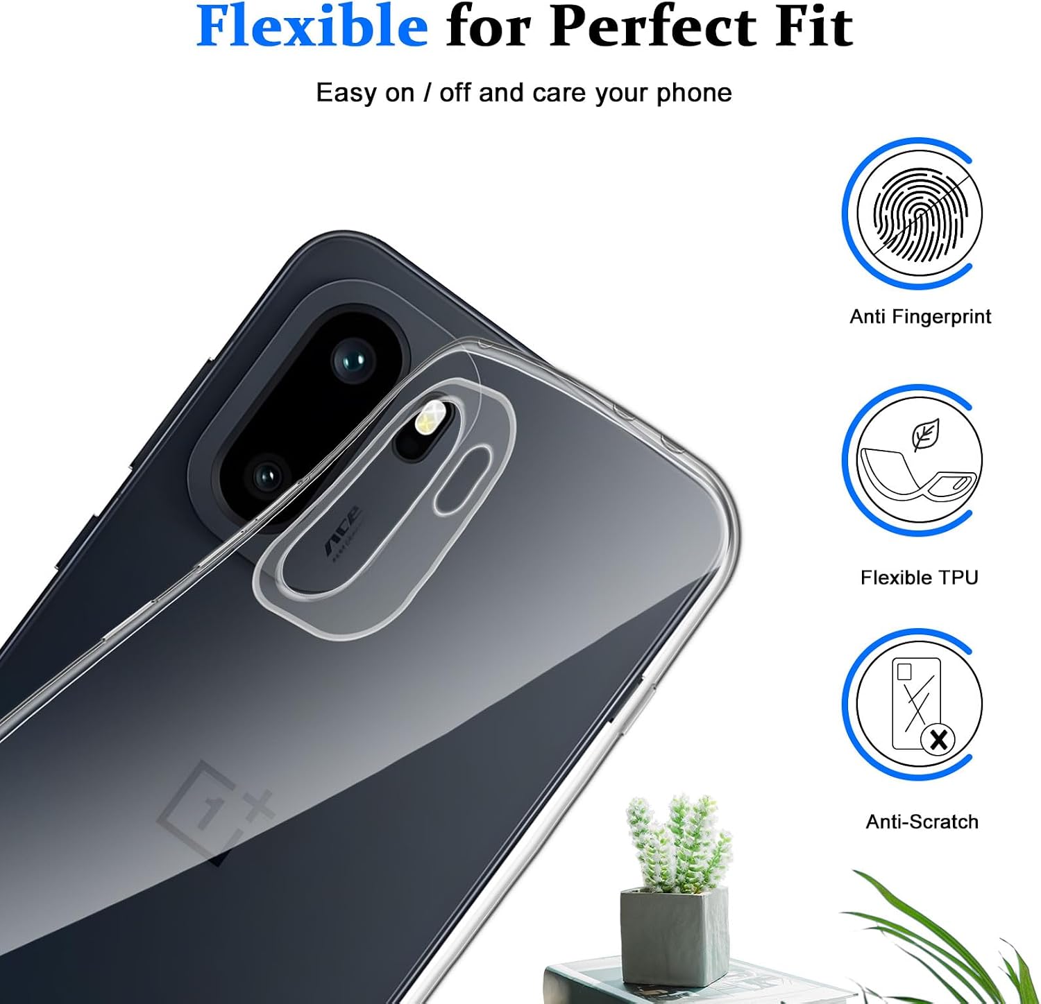 Detalle de Liilaa Hülle für OnePlus 15R 5G mit Panzerglas: Schutzfolie (2x), TPU-Case, kratz- & stoßfest, transparent
