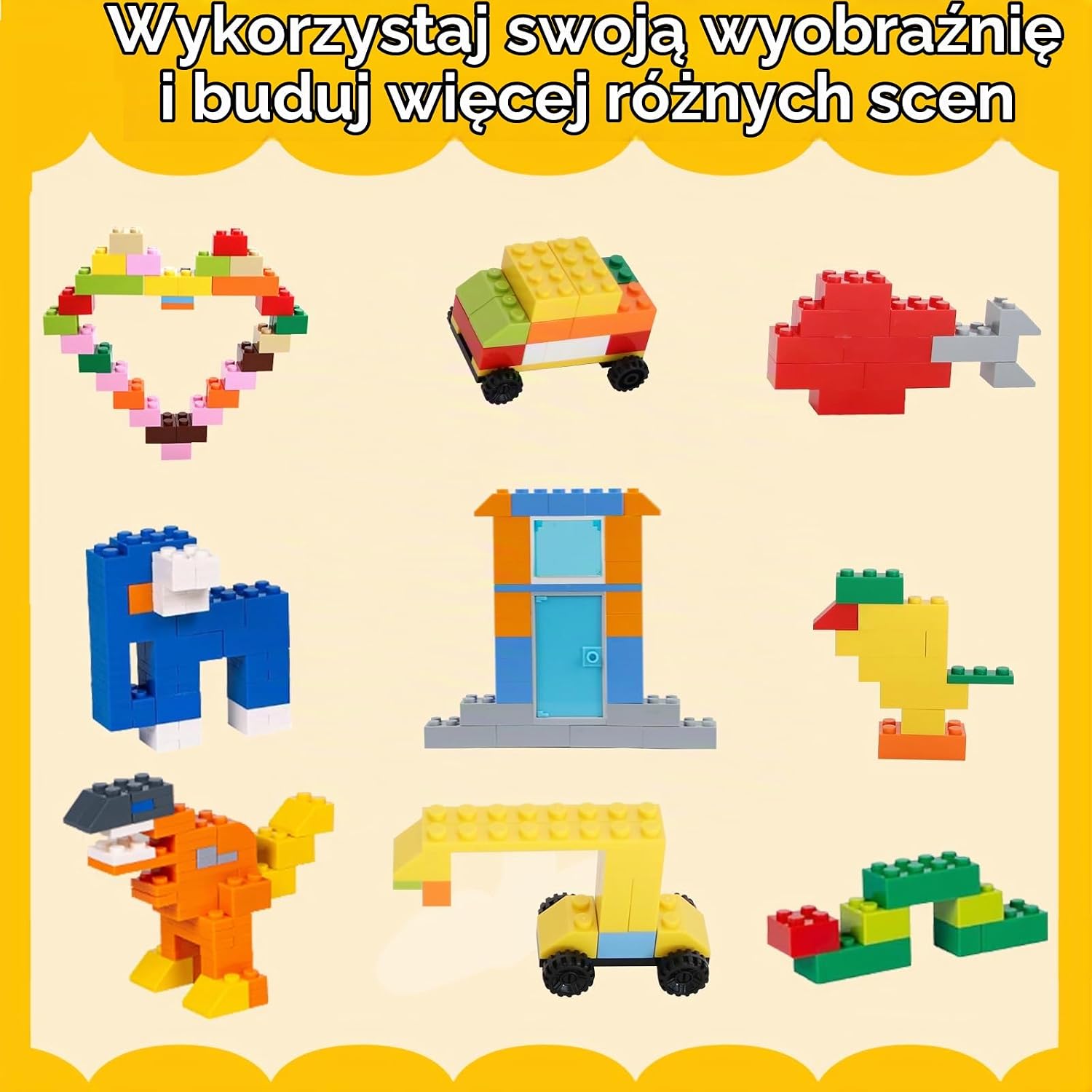 Thumbnail 6 de Cabeeskii 1560 klocków konstrukcyjnych z drzwiami, oknami, kołami i płytami