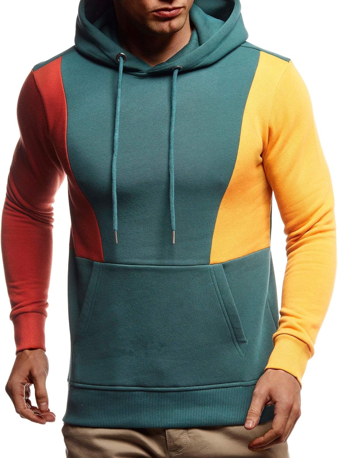 Detalle 2 de Leif Nelson Pull à capuche pour homme LN8348 – Slim Fit