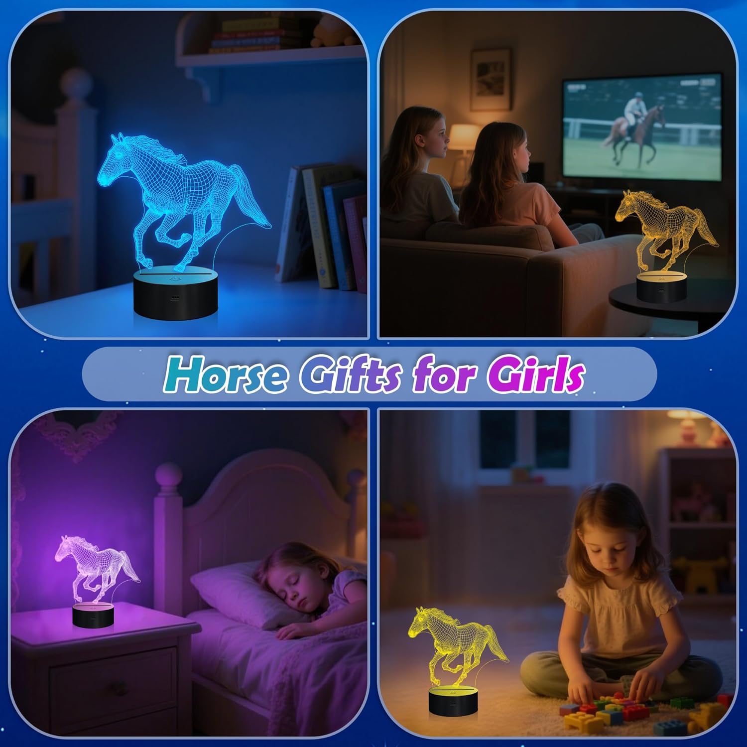 Thumbnail 4 de Lightzz 3D Pferdelampe 16 Farben