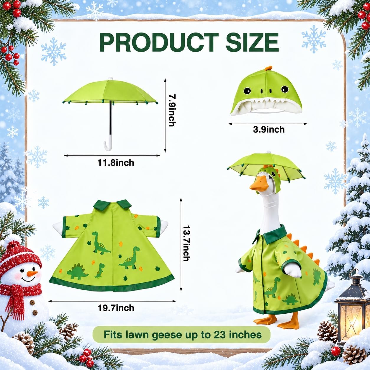 Detalle 2 de holoith HW0002A1 Porch Goose Dinosaur Raincoat Outfit with Umbrella Hat