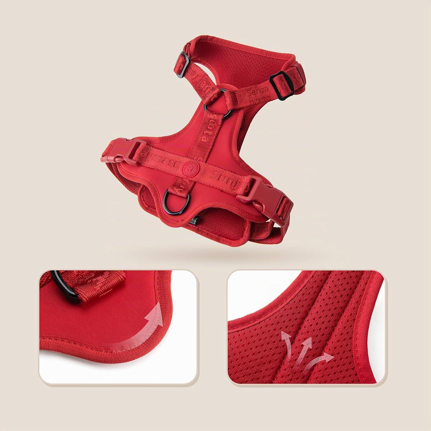 Detalle de Sunraymascota Imbracatura per cani con imbottitura in Lycra, gilet traspirante in rete, taglia XS (Rosso di Borgogna)