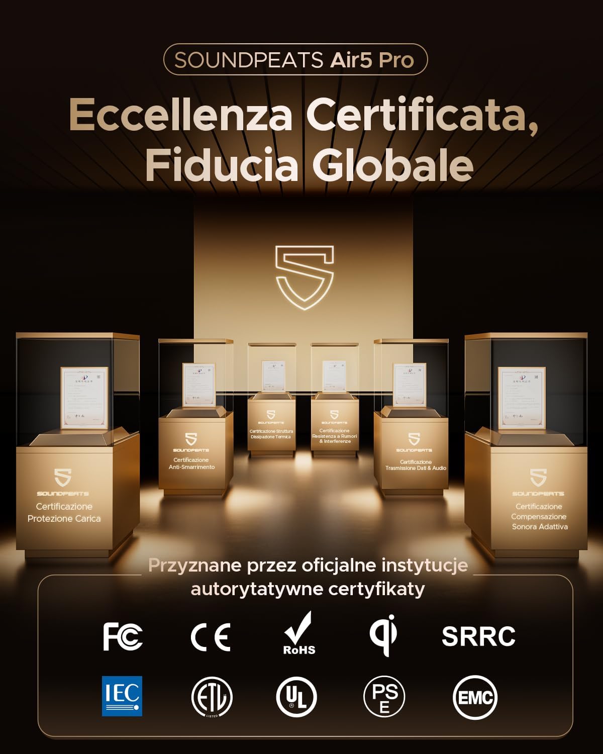 Detalle 2 de SoundPEATS Air5 Pro Cuffie Bluetooth 55 dB