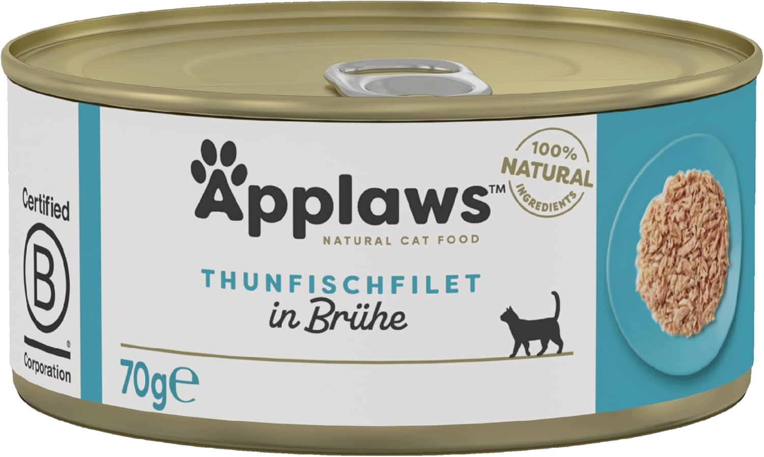 Thumbnail 1 de Applaws 100% Natural Thunfischfilet Nassfutter für ausgewachsene Katzen – 24 Dosen je 70 g