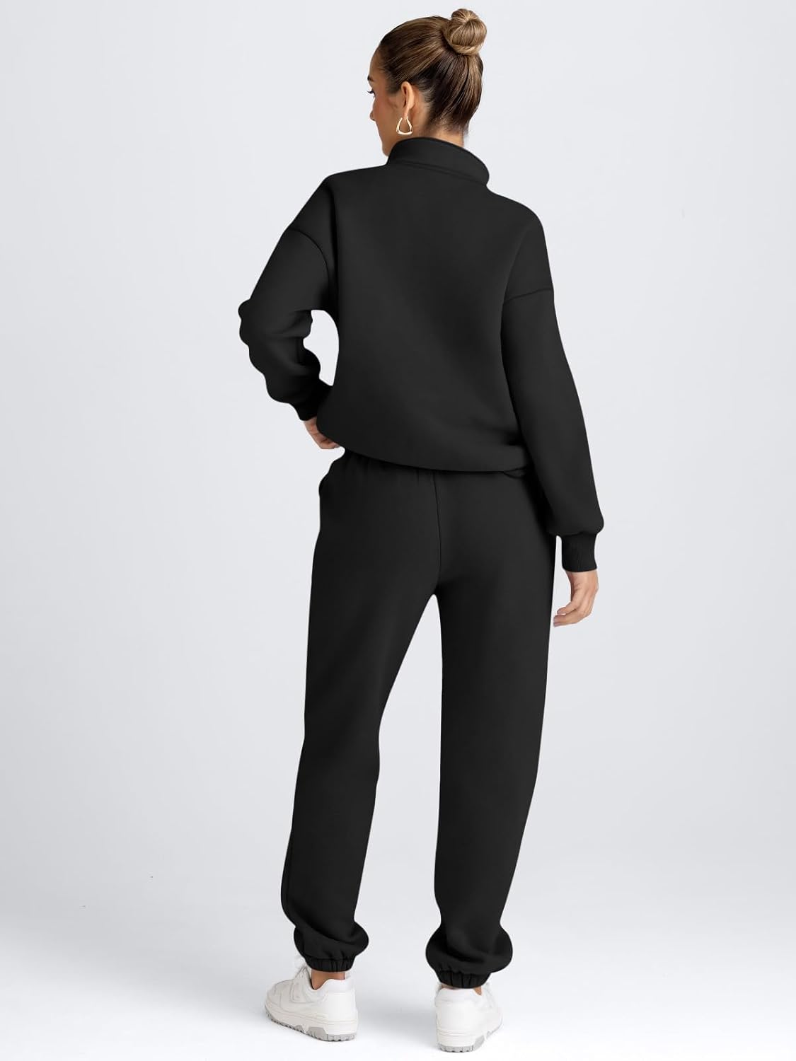 Detalle 1 de AUTOMET Women's Two-Piece Sweatsuit with Half-Zip Pullover and Pocket Joggers
