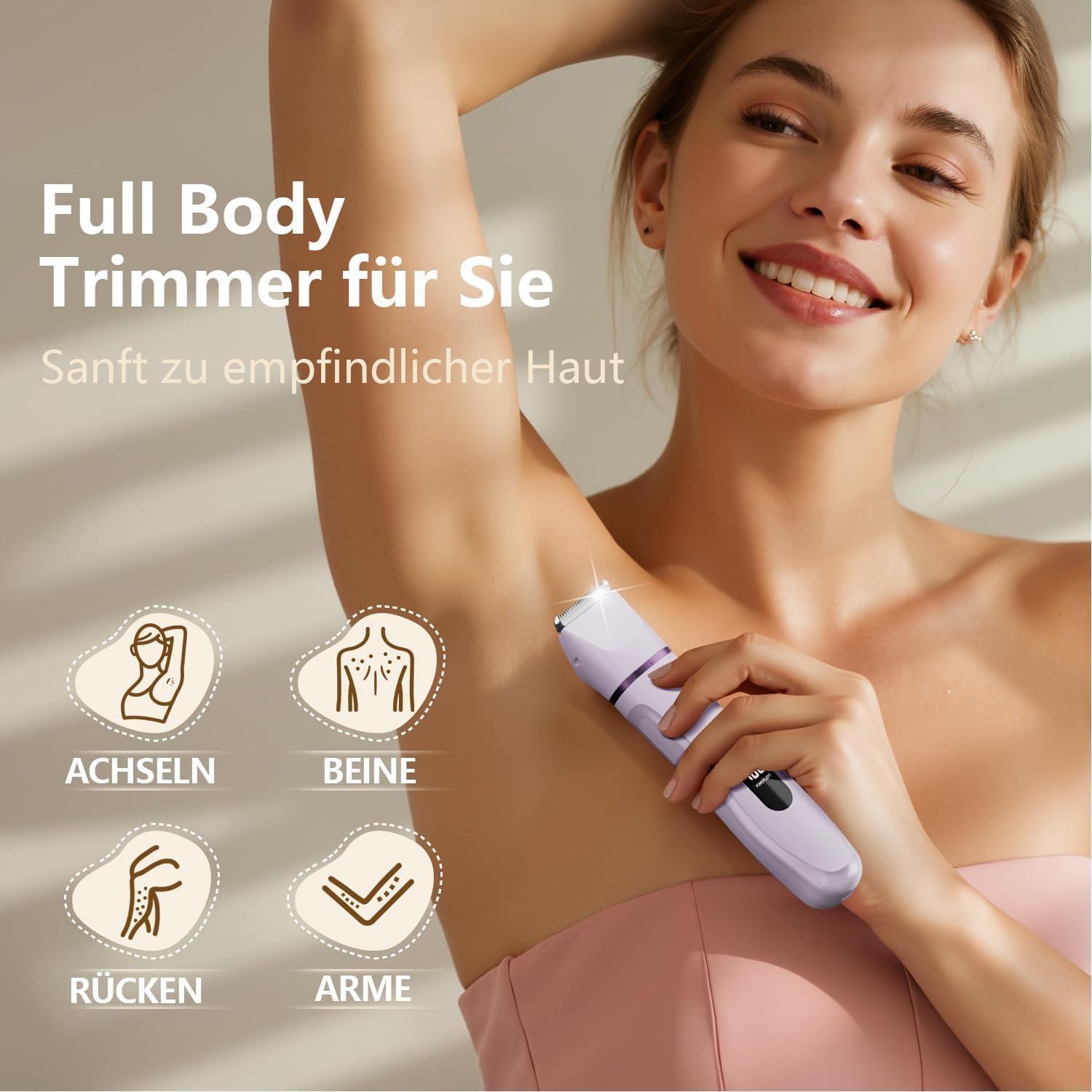 Detalle 2 de Intimrasierer für Frauen – 2-in-1 Elektrischer Damenrasierer mit Präzisions-Trimmer, IPX7 wasserdicht