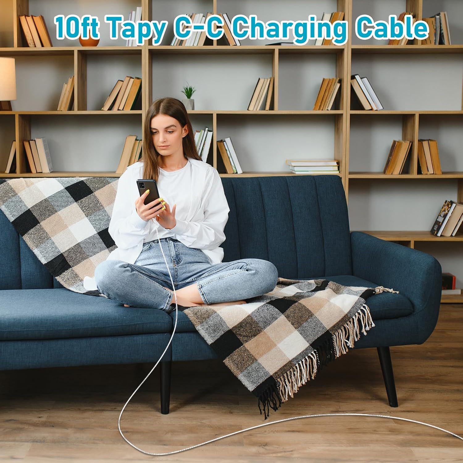Thumbnail 3 de TIGOJH USB-C to USB-C braided power cable (3M / 10ft) with 100W Power Delivery