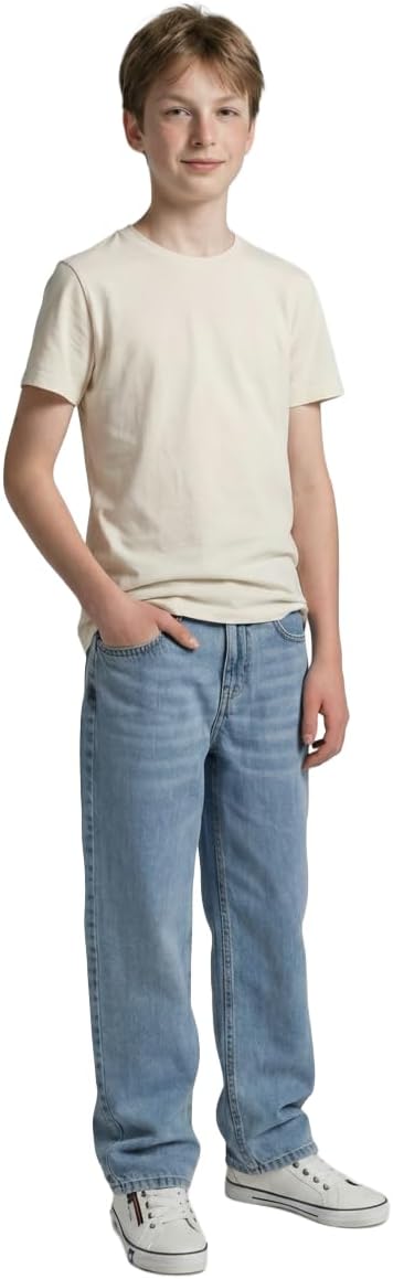 Detalle de Tom Tailor Jungen Baggy Fit Jeans – elastischer Bund innen, 5‑Pocket, Baumwolle