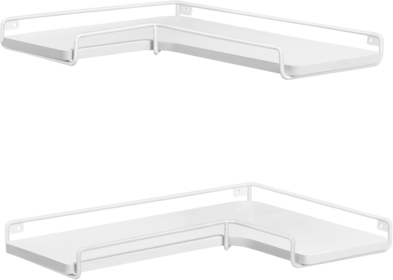Detalle de VASAGLE LLS831W14 Corner Shelves, Set of 2, L-Shaped White Floating Shelves