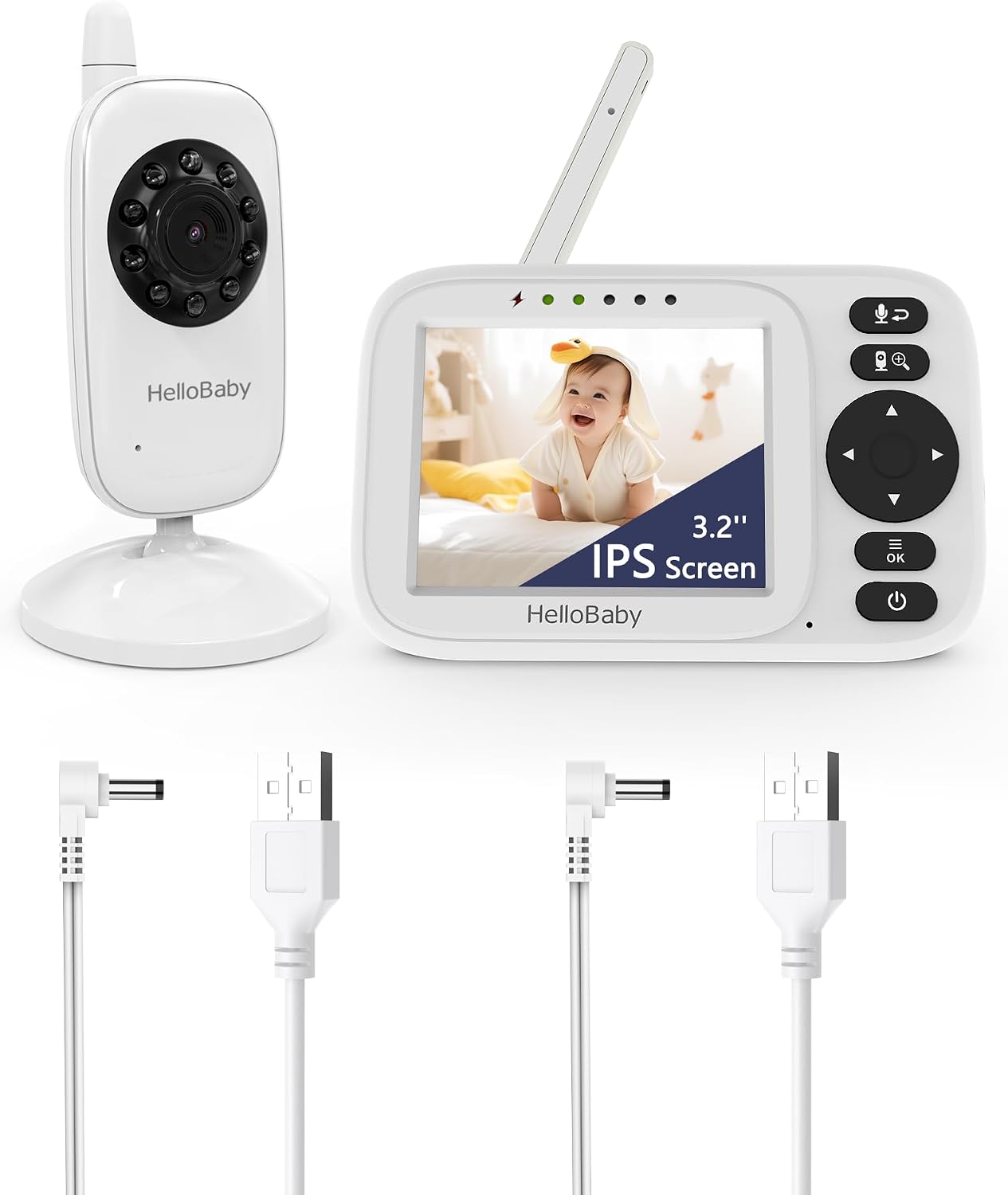 Detalle de HelloBaby HB2438 baby monitor with 3.2” screen