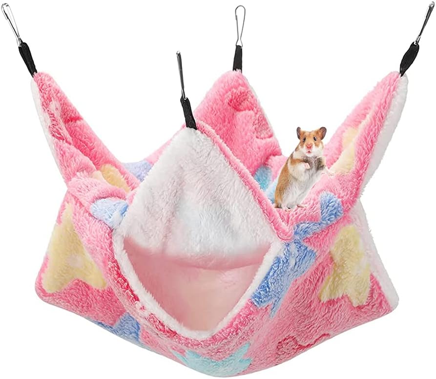 Detalle de QeeHeng Small Animal Hanging Hammock Pink