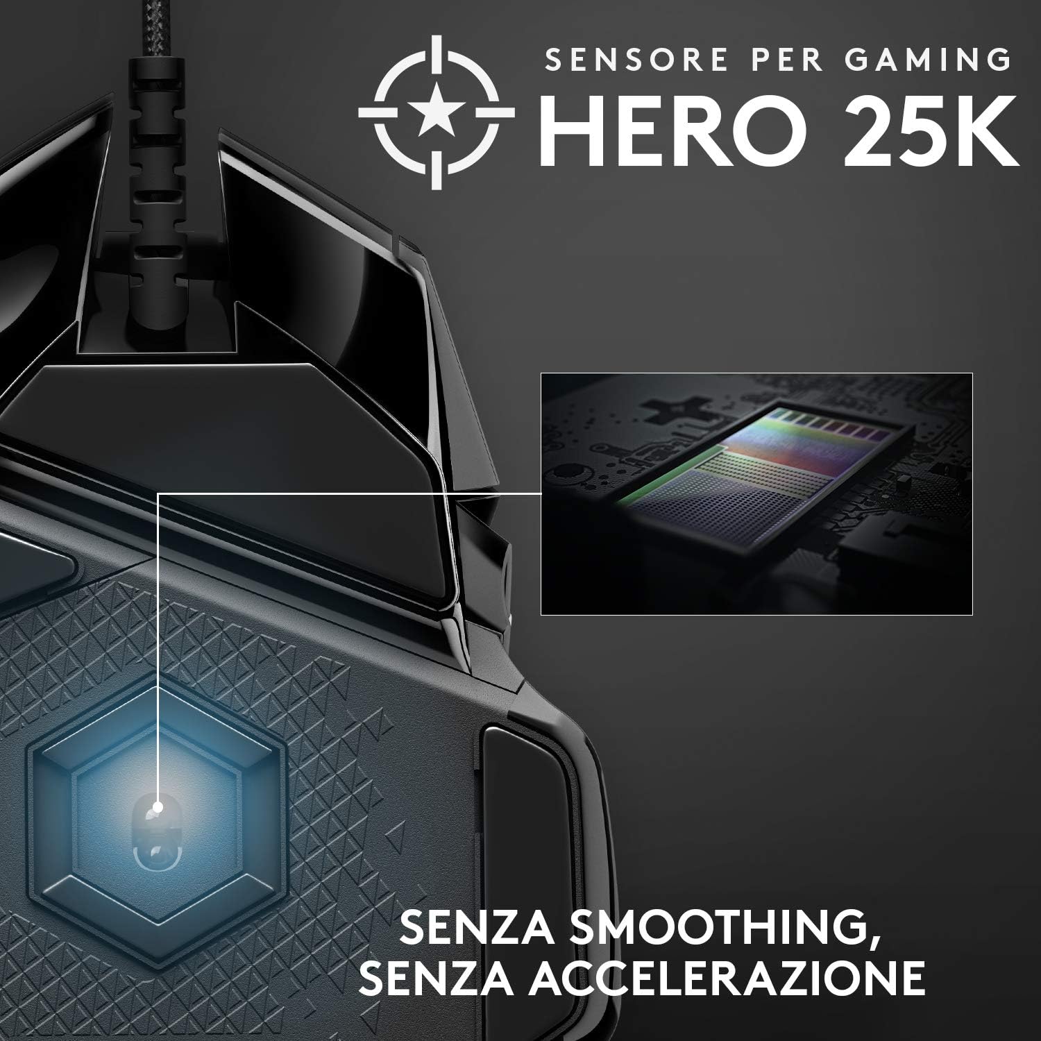 Thumbnail 2 de Logitech G G502 HERO Special Edition Mouse Gaming con sensore HERO 25K, DPI regolabili, RGB e pesi modificabili (bianco/nero)