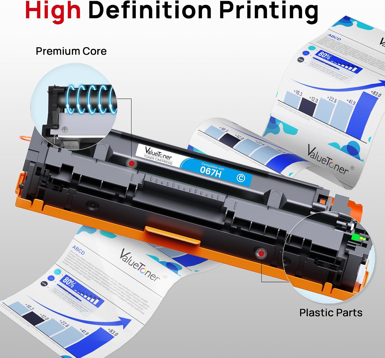 Detalle 2 de Valuetoner 067H Toner Cartridge 4-Pack, Black, Cyan, Yellow and Magenta