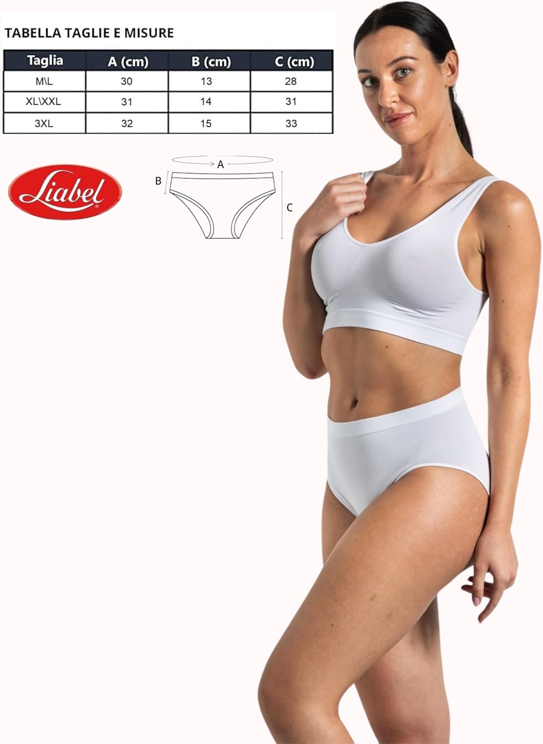 Thumbnail 6 de Liabel – Lot de 6 culottes en microfibre douce sans couture pour femme, taille haute, effet ventre plat, fabriqué en Italie