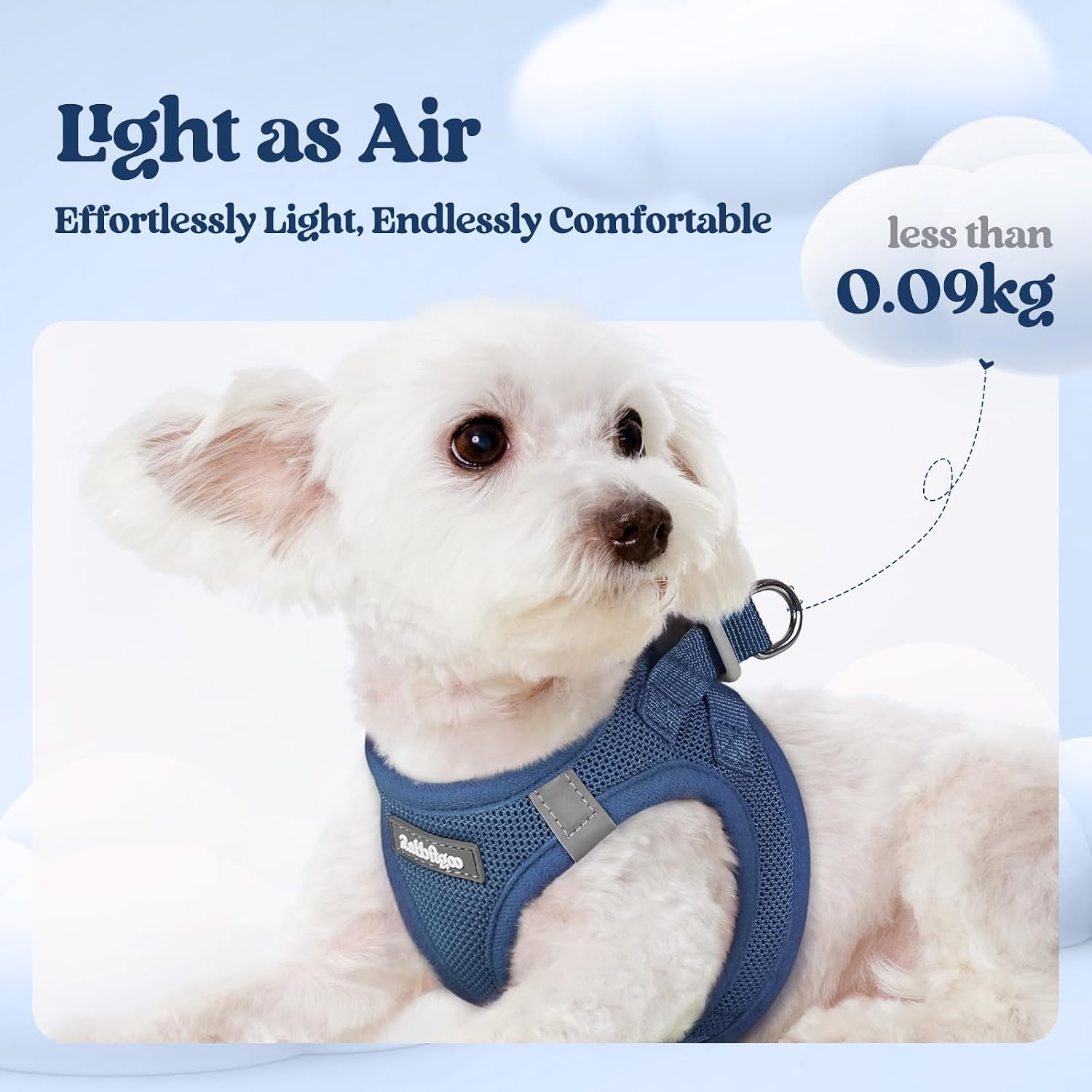 Thumbnail 2 de rabbitgoo Small Dog Harness and Lead Set (XXS) – Step-in Mesh Harness with 1.5m Lead in Navy