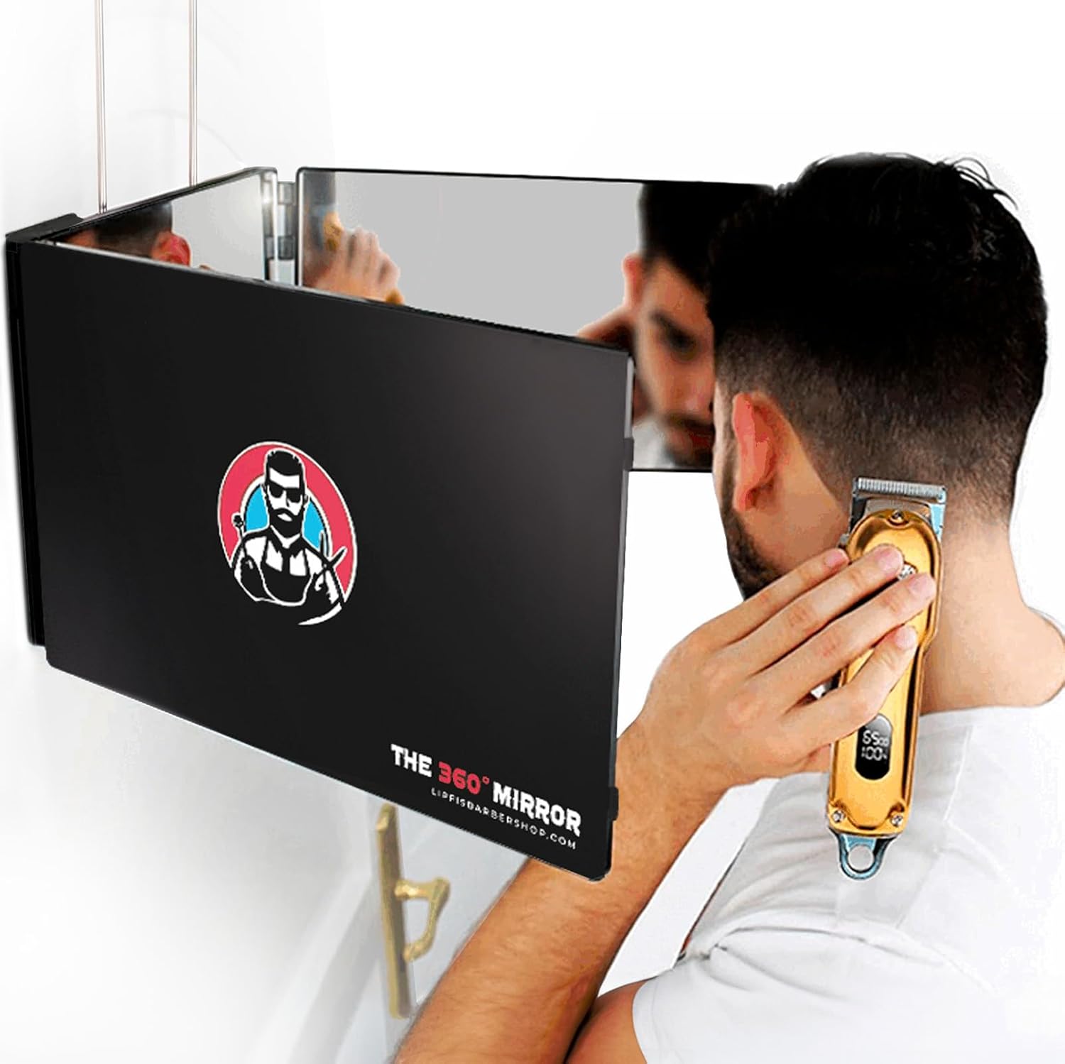 Detalle de 360 Mirror: 3-Way Tri-Fold Haircut Mirror for DIY Grooming
