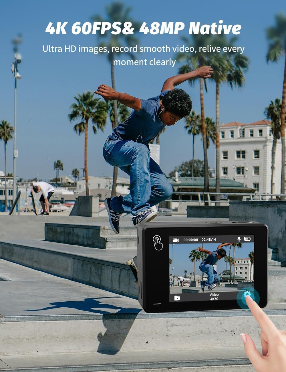 Thumbnail 3 de Apexcam 4K 60FPS Action Camera with Dual Touch Screens and 48MP Capture