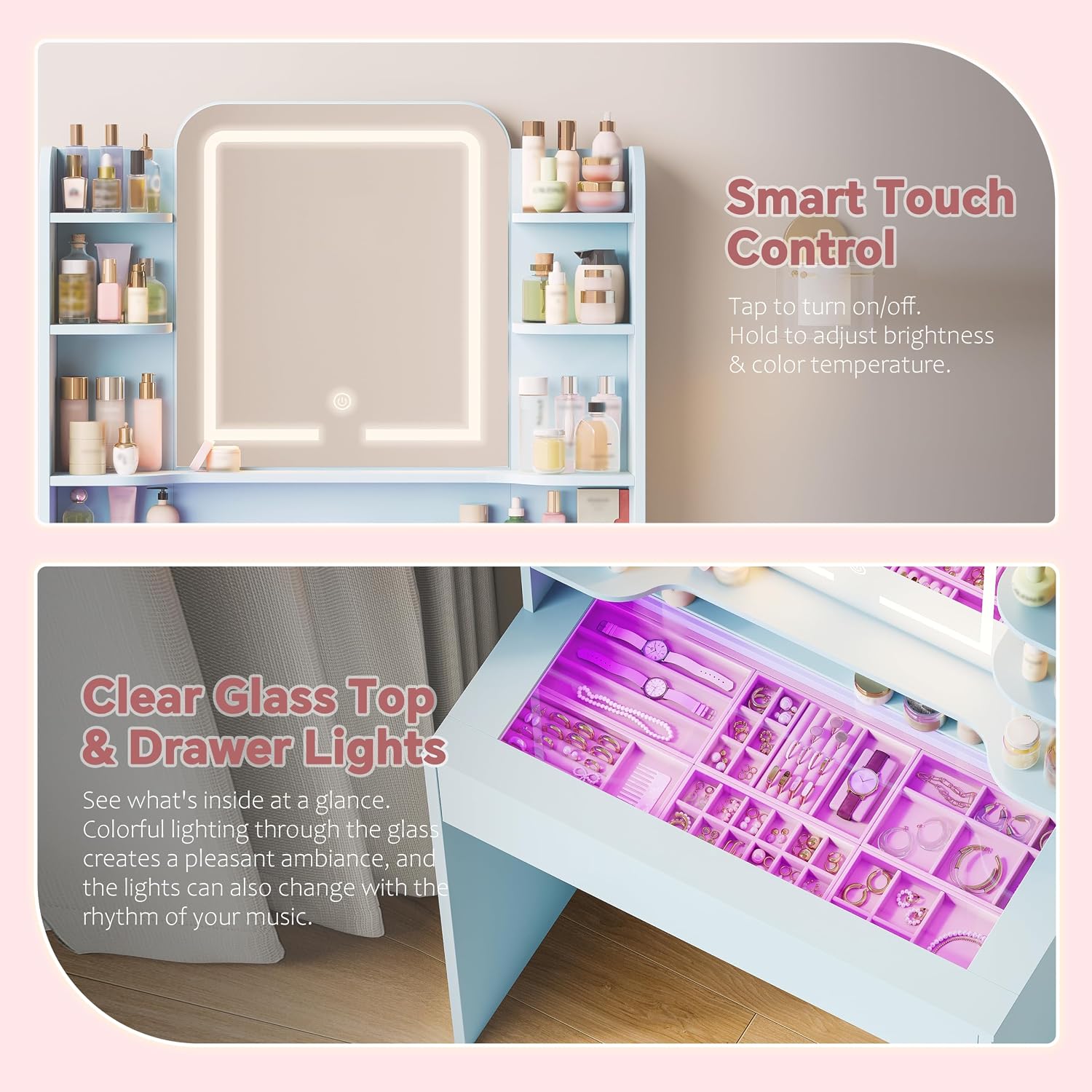 Thumbnail 6 de Tourpear Vanity with Tempered Glass Top