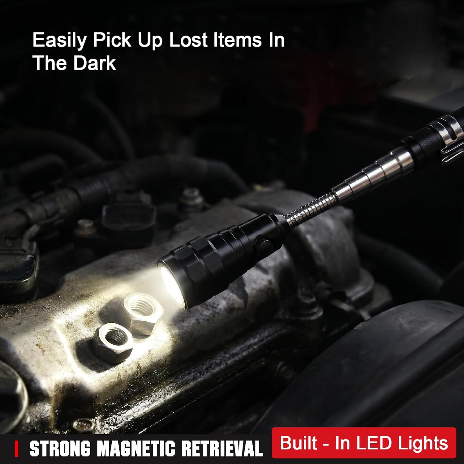 Thumbnail 3 de CRAFTZONE Magnetic Pickup Tool with 3 LED Lights
