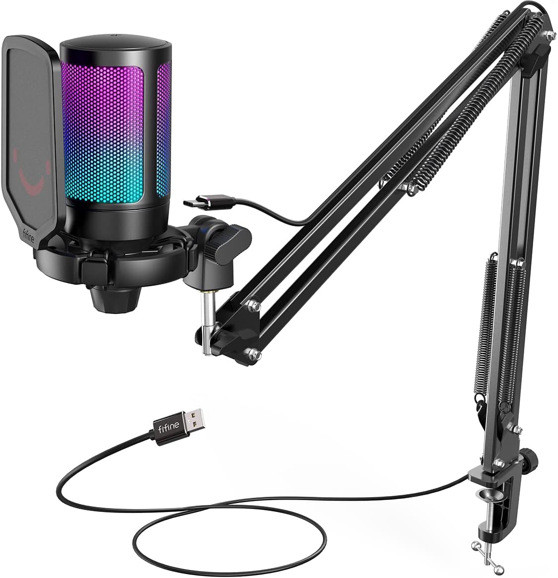 Thumbnail 6 de FIFINE Gaming Mikrofon PC – USB Kondensator mit Stativ, Mute-Taste und Popfilter