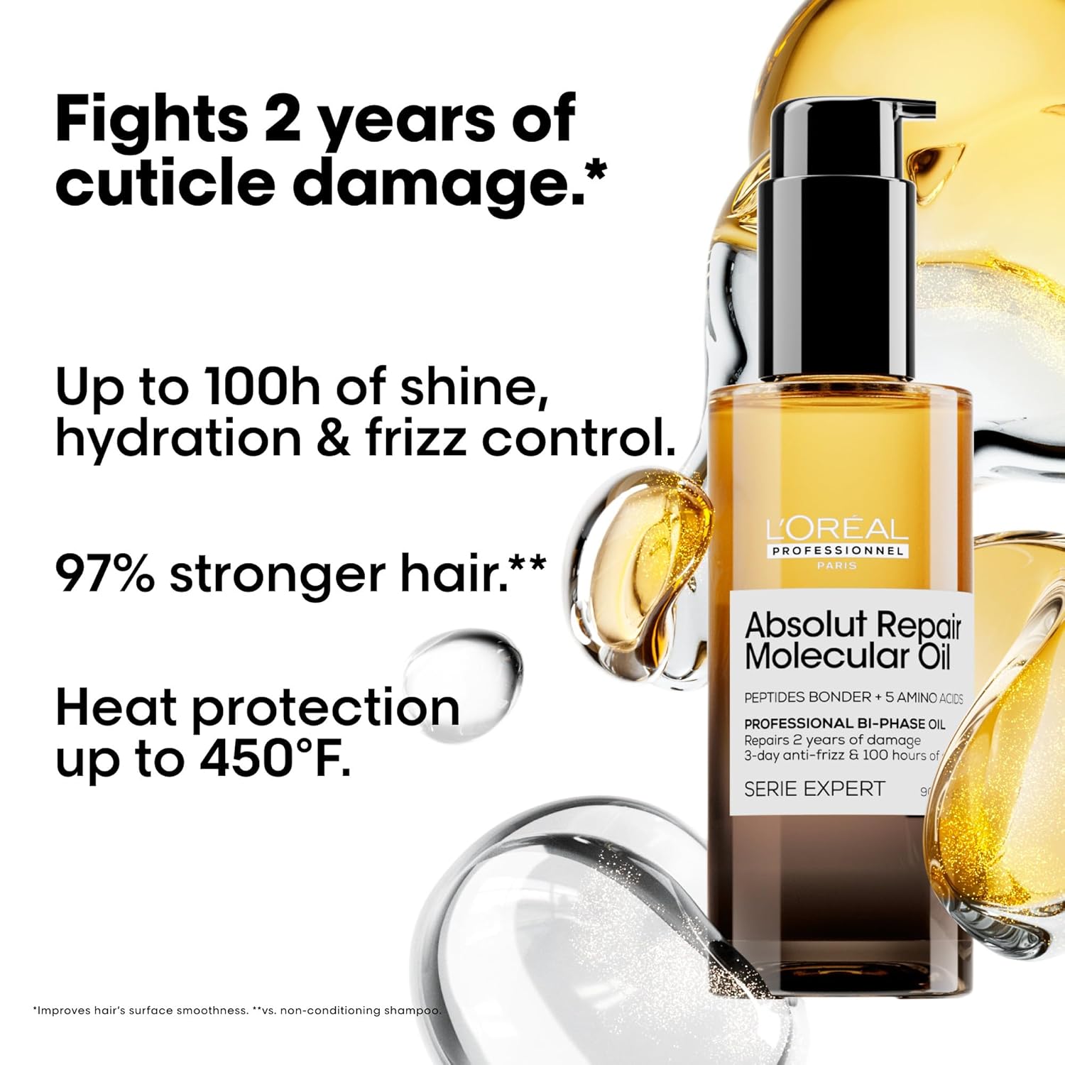 Thumbnail 4 de L’Oréal Professionnel Absolut Repair Molecular Bi-Phase Oil: Zwei-Phasen Haaröl für Glanz, Frizz-Kontrolle & Hitzeschutz