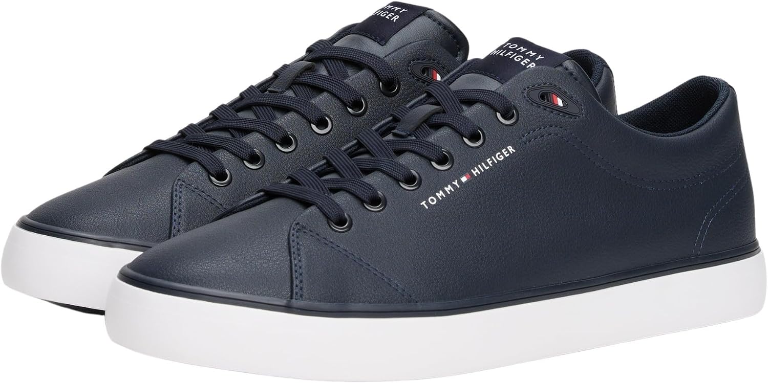 Detalle de Tommy Hilfiger Uomo Sneakers Vulcanizzate Core Low in Pelle: stile casual e comfort quotidiano