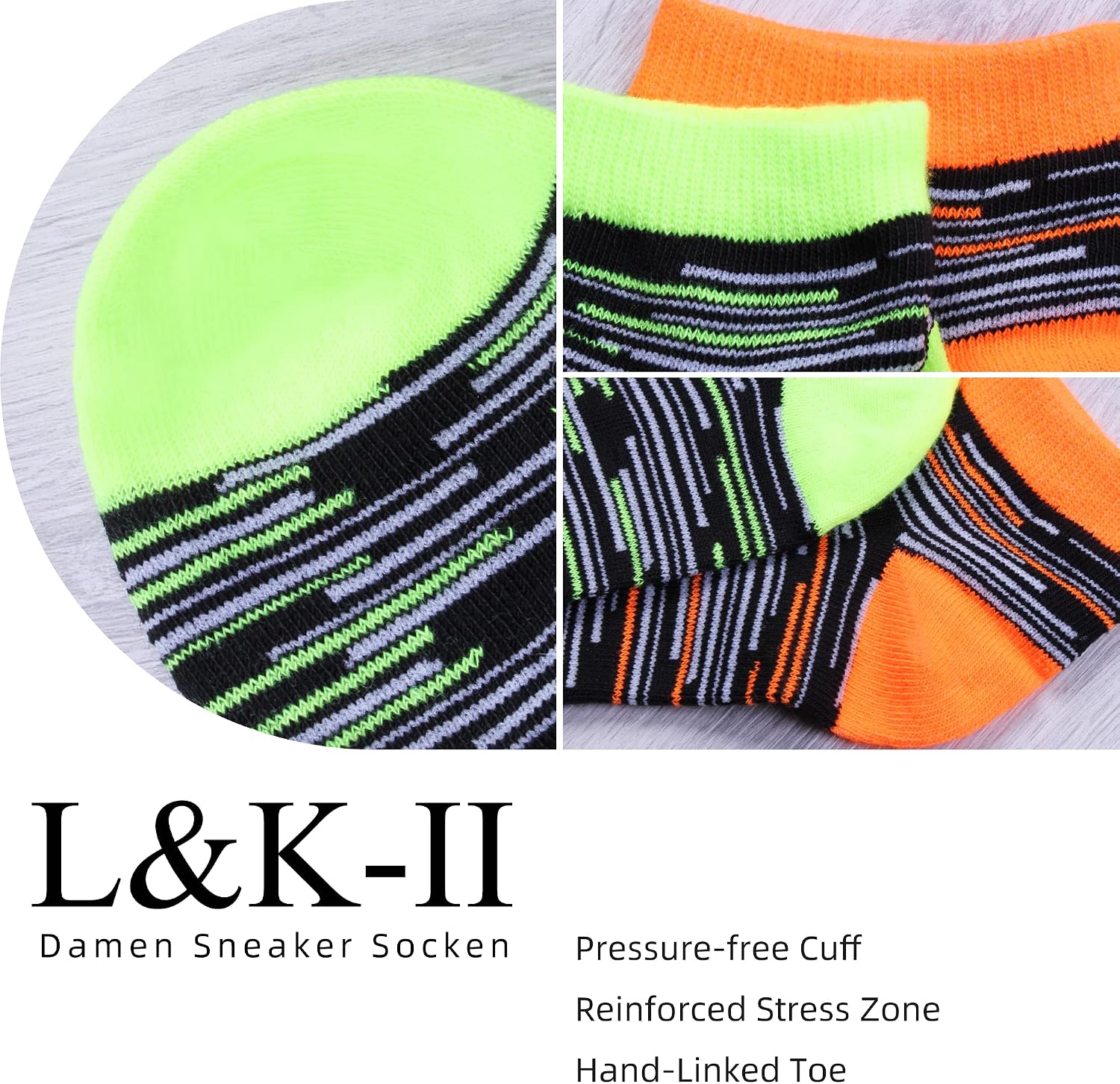 Thumbnail 6 de L&K-II 12 paia di stivaletti calzini da sneaker da donna in cotone 92238