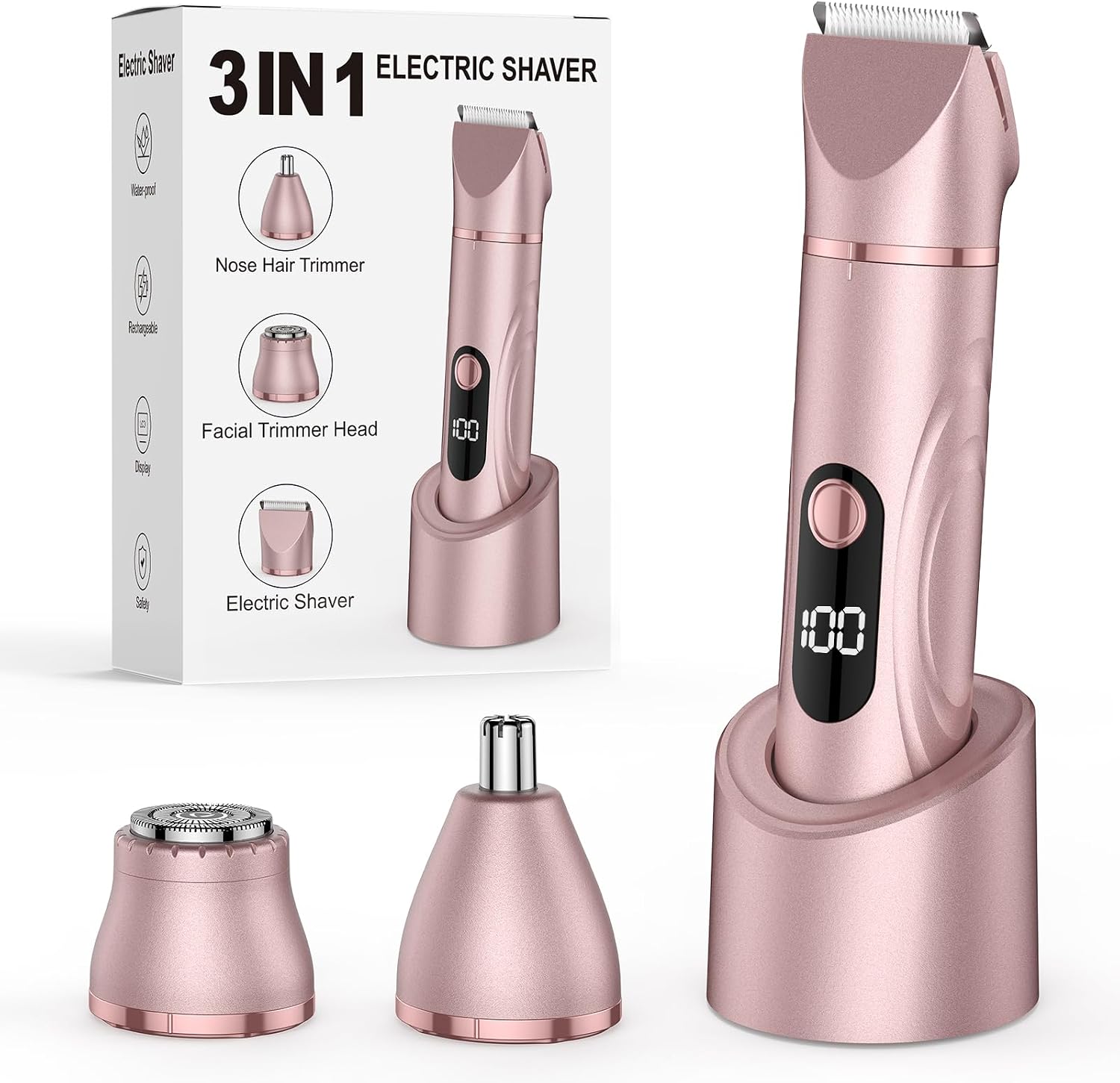 Detalle de Lady Shavers for Women 3-in-1: Painless Bikini Trimmer and Razor Shaver with Facial Hair Removal and Nose Hair Trimmer (PBT001)