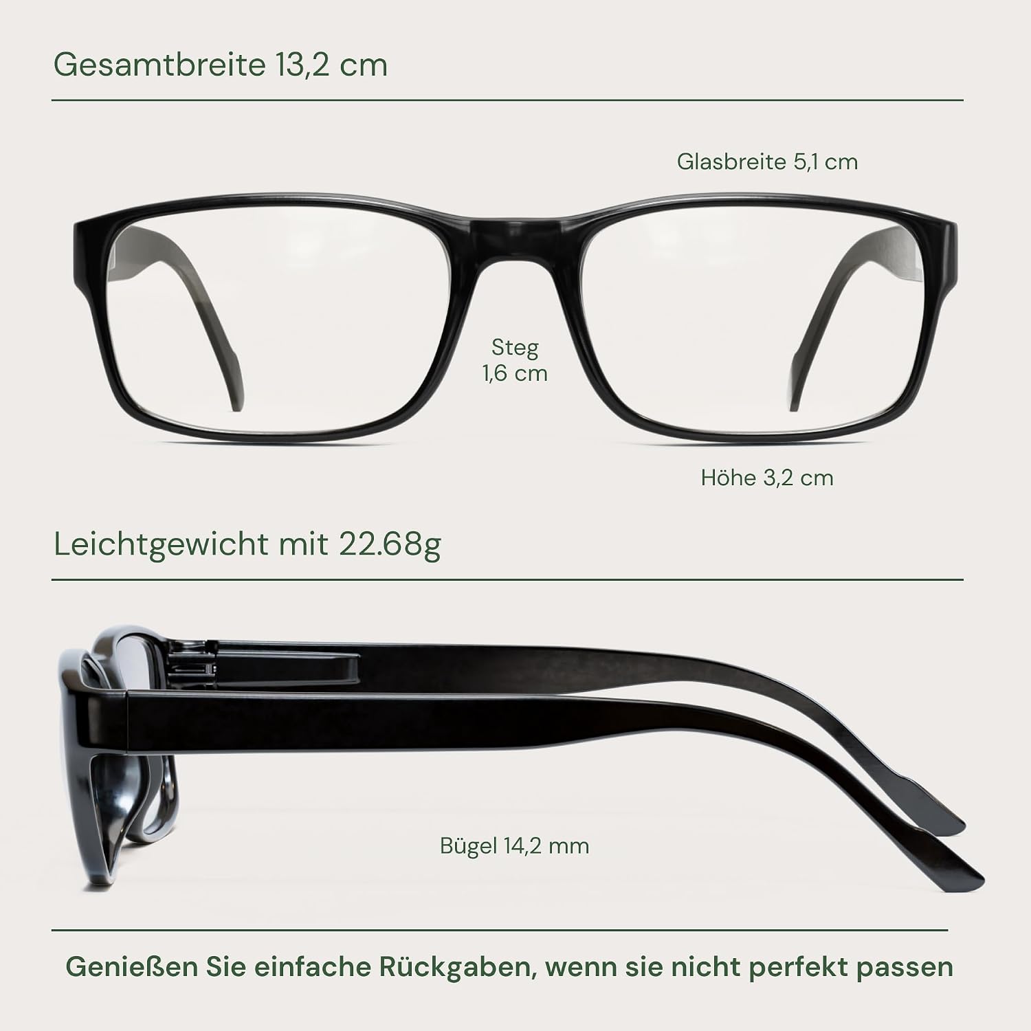 Thumbnail 6 de Gaoye 2er-Pack Lesebrillen +1.5 – Blaulichtfilter, UV-Schutz | Rechteckige Fassungen