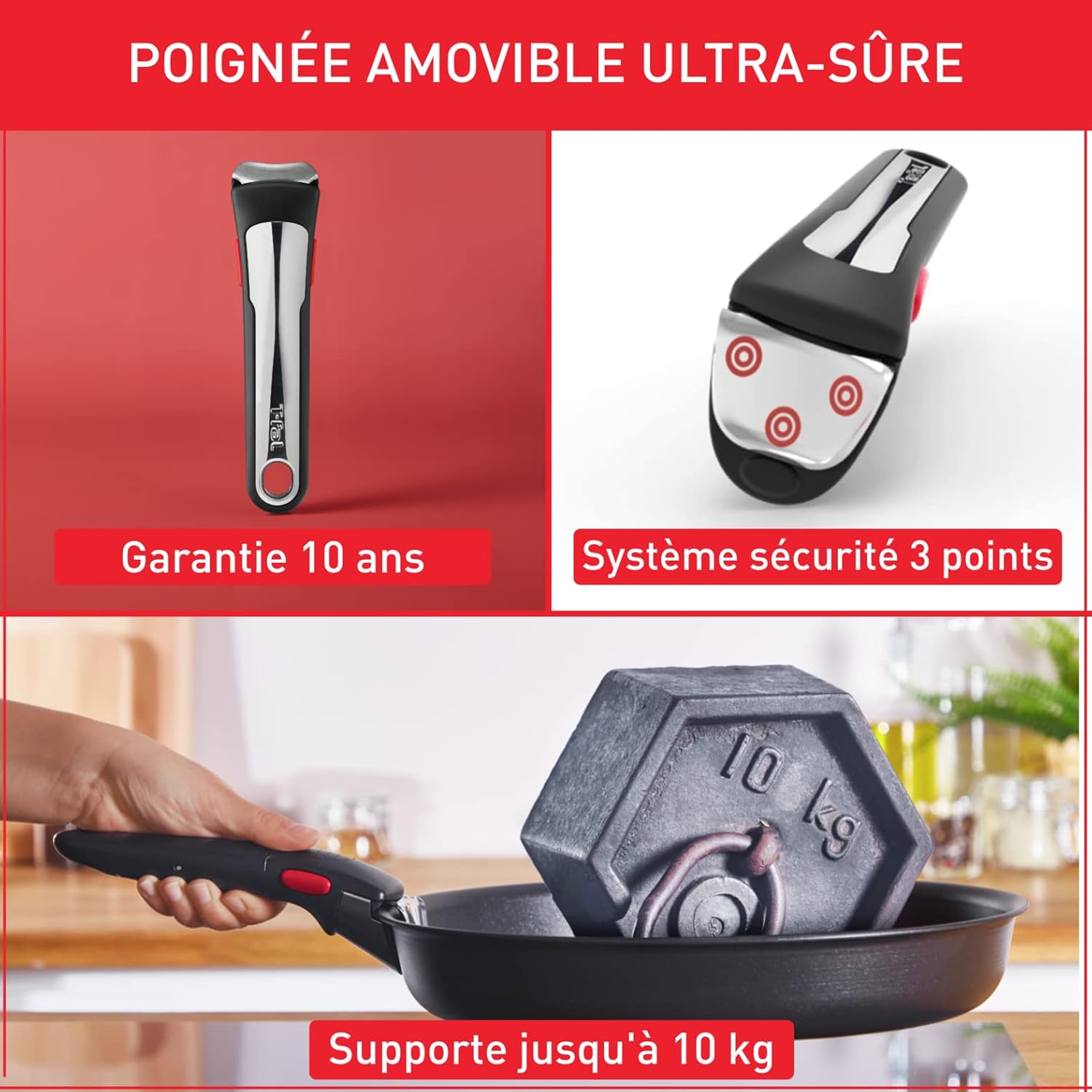 Thumbnail 4 de Tefal Ingenio Unlimited: Lot de 2 poêles 22/26 cm avec poignée amovible, induction, réacteur antiadhésif et empilable