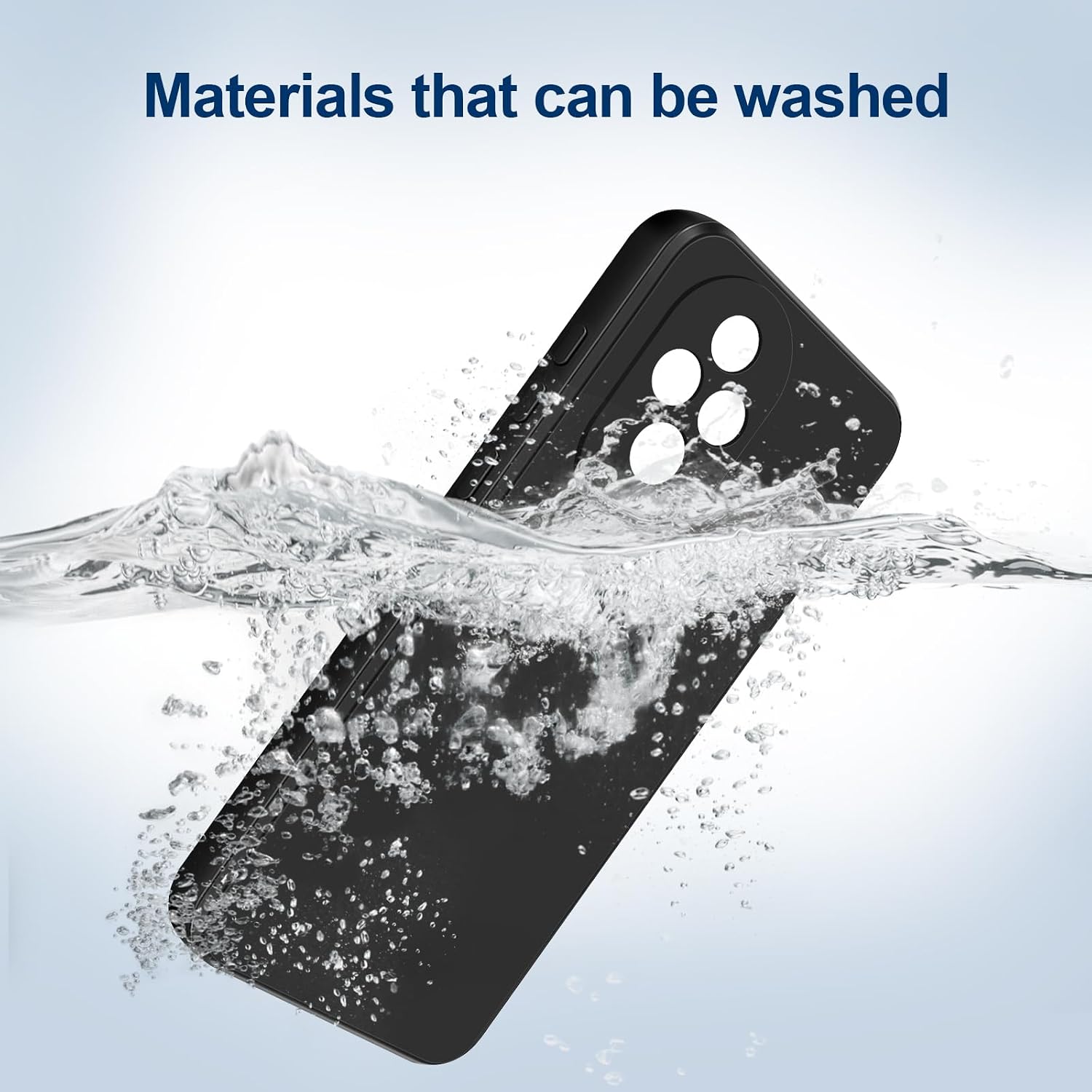 Detalle de GiiYoon Silky-Soft Liquid Silicone Case for Honor 200 (Black) with Microfibre Lining