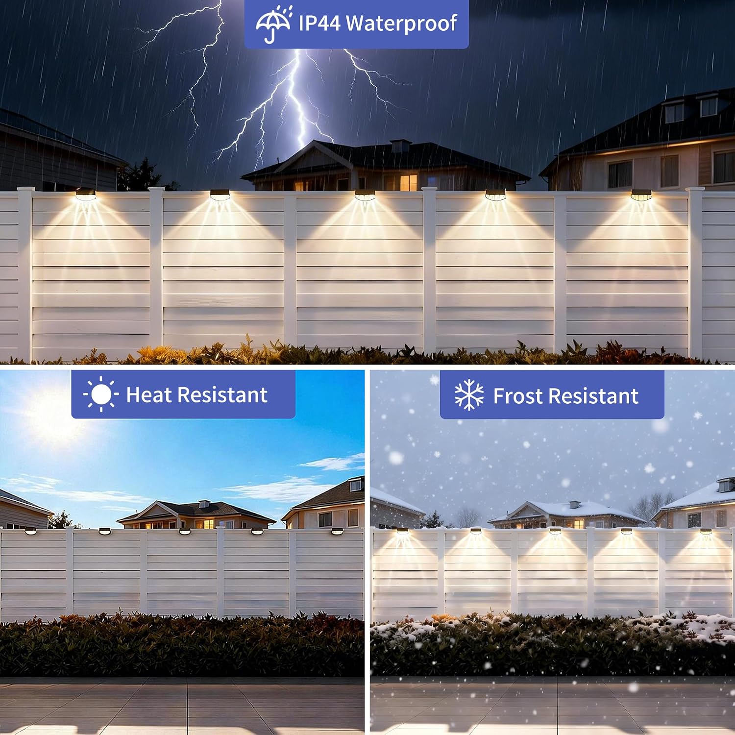Detalle de Sylvwin Lampade Solari per Uso Esterno – Confezione da 6 Luci LED da Parete (Bianco Caldo)