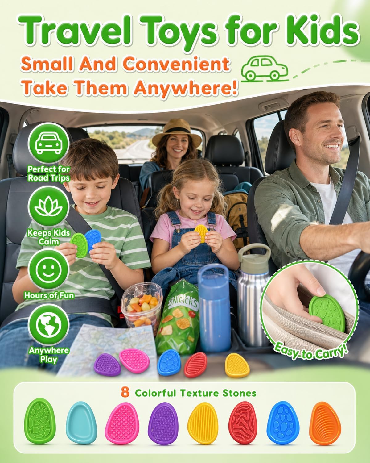 Thumbnail 2 de Fidget Toys Sensory Stone: 24-Pack Textured Worry Stones for Kids and Adults
