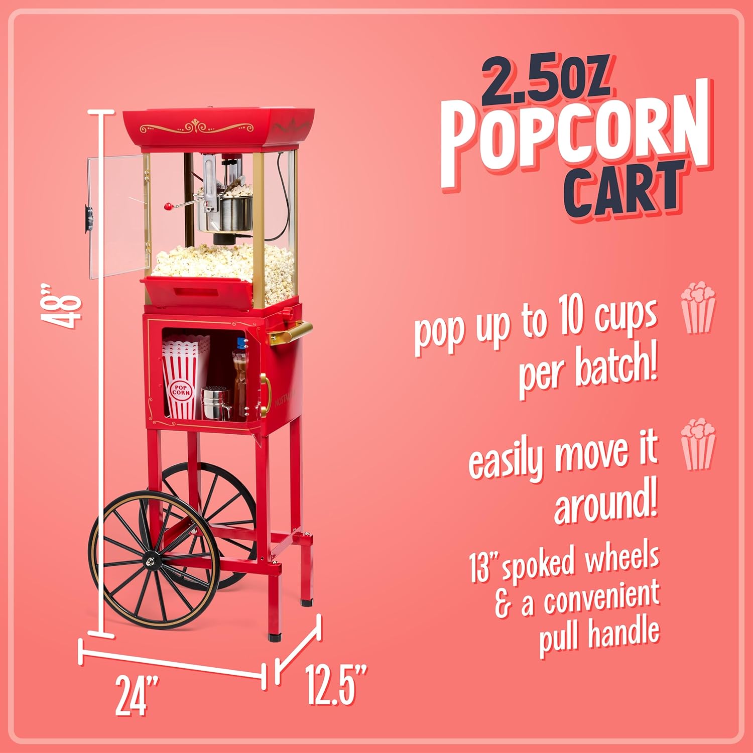 Detalle 2 de Nostalgia Popcorn Maker Machine 2.5 oz kettle 🍿