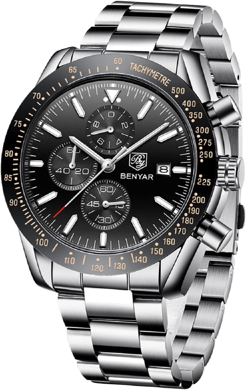 Detalle de BENYAR Herren-Chronograph 45 mm Analog Quarz
